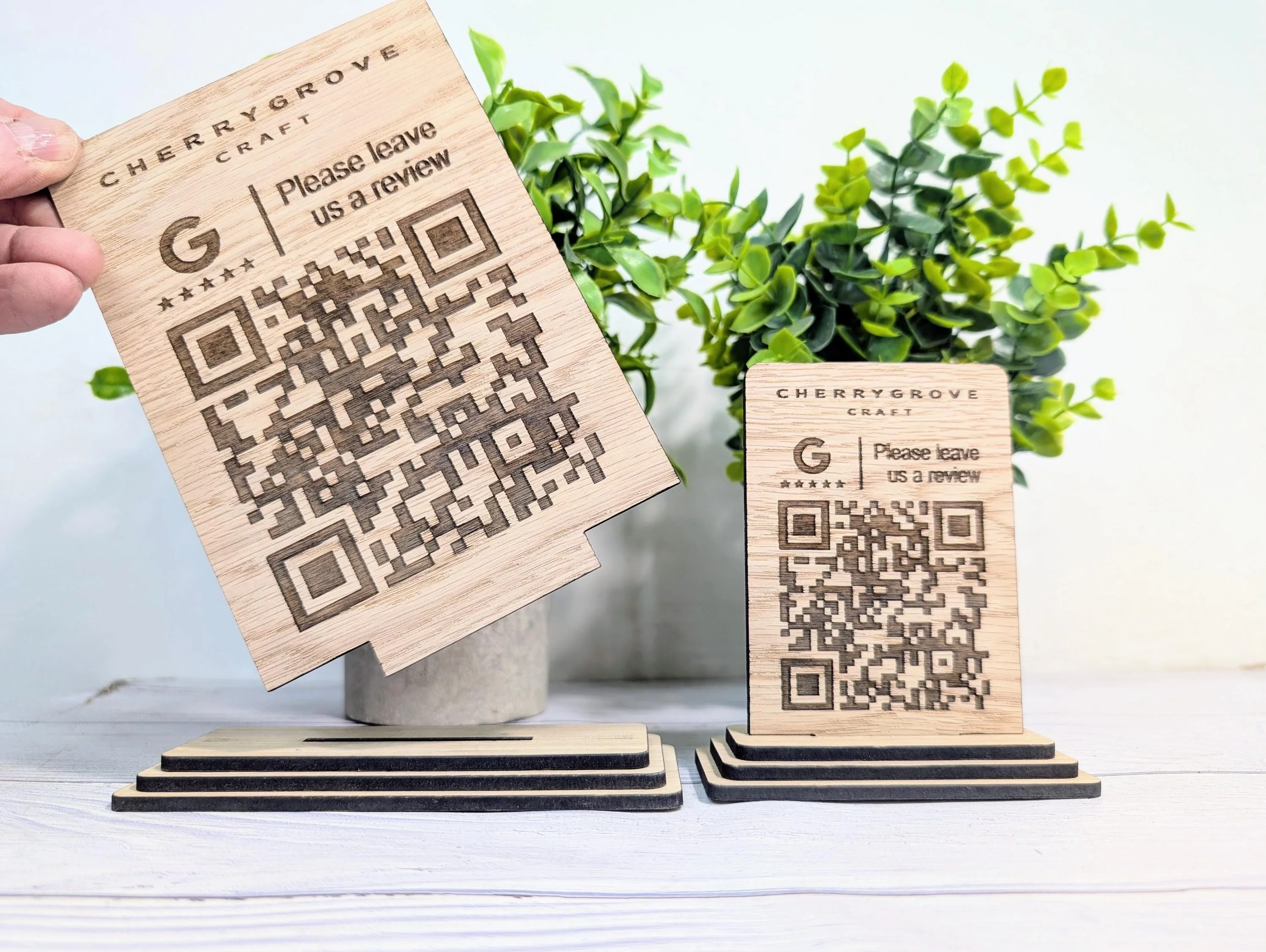 Google Reviews QR Code Sign – Custom Wooden Review Plaque for Small Business, Pub, Restaurant, Salon, Cafe Feedback, Eco-Friendly, 2 Sizes - Image 3