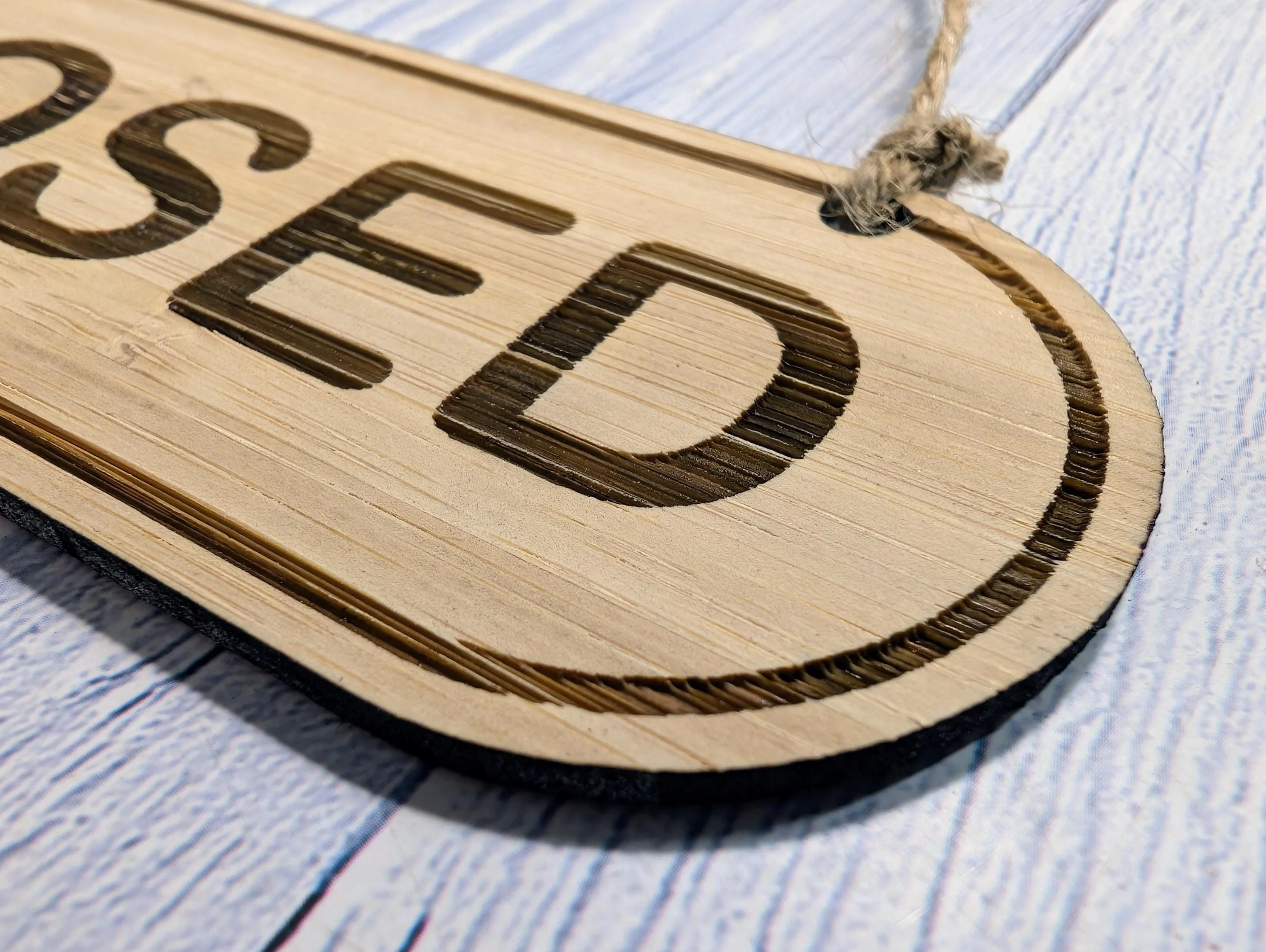 Hand-crafted Bamboo Open/Closed Sign - Double-Sided, Eco-Friendly, 4 Sizes - Image 10