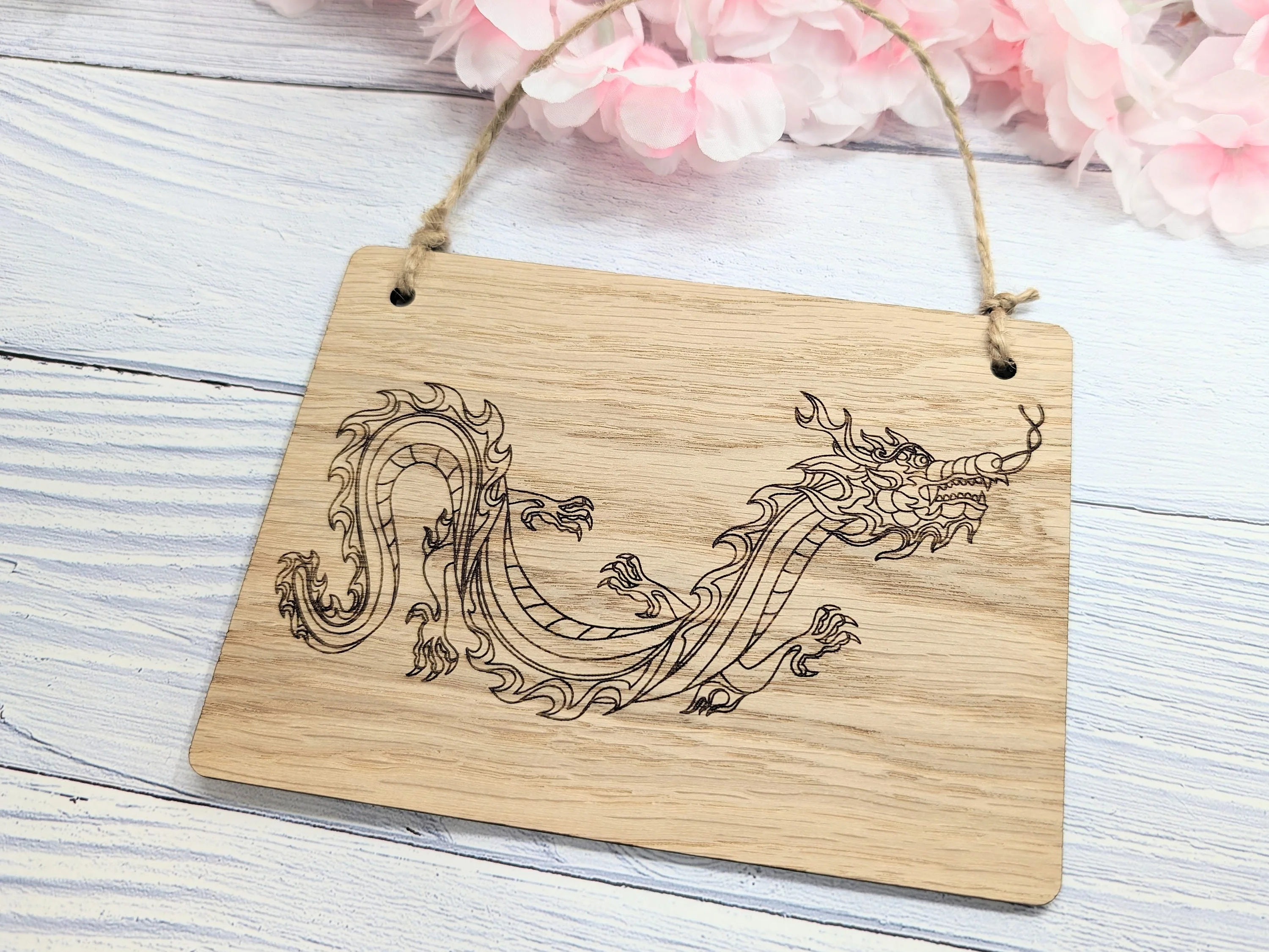Handcrafted Dragon Wooden Gaming Sign, Mythical Themed Gifts & Game Nights, Timeless Fantasy Decor, Oak Veneer, Made in Wales - Image 2