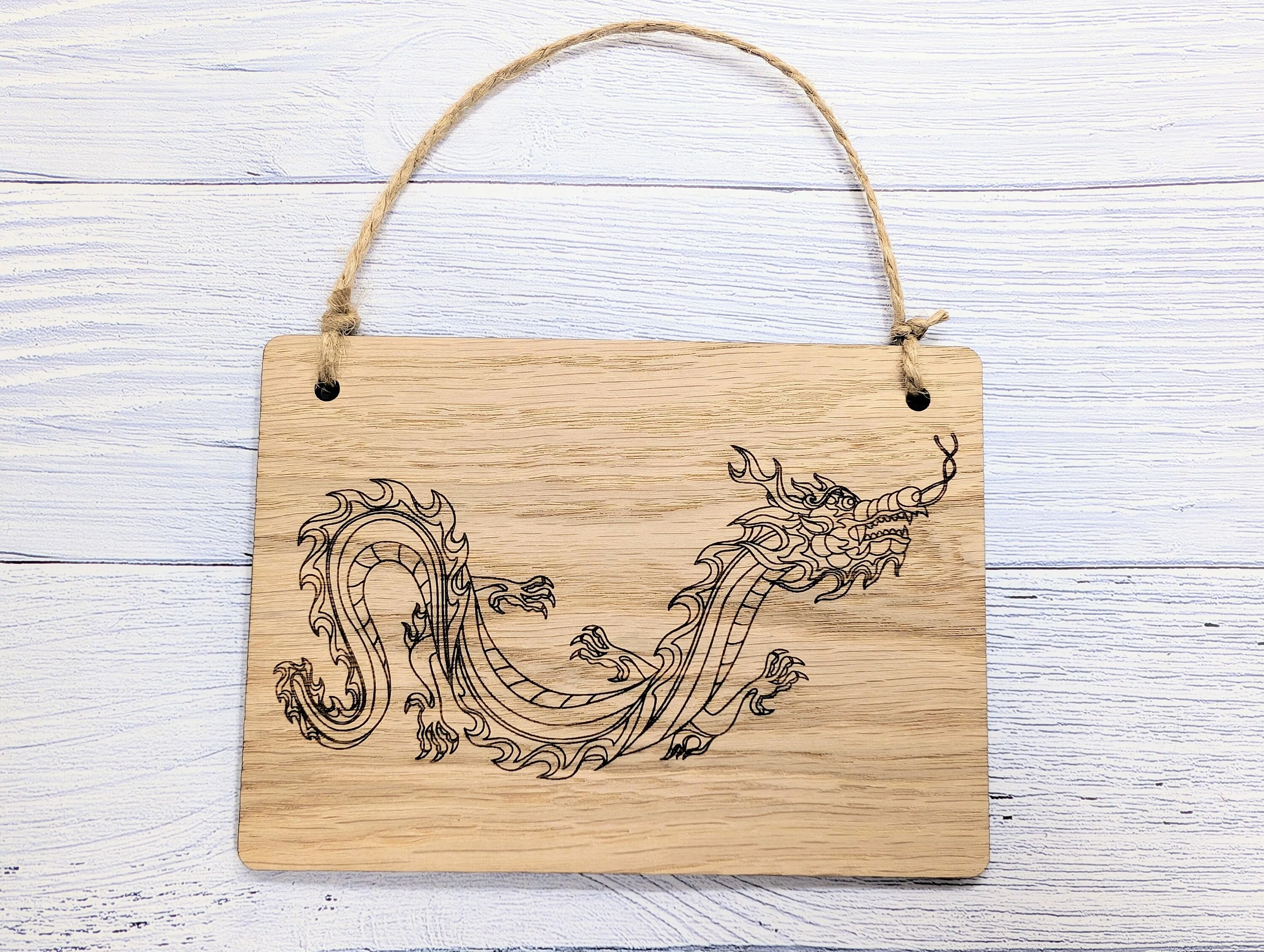 Handcrafted Dragon Wooden Gaming Sign, Mythical Themed Gifts & Game Nights, Timeless Fantasy Decor, Oak Veneer, Made in Wales - Image 4