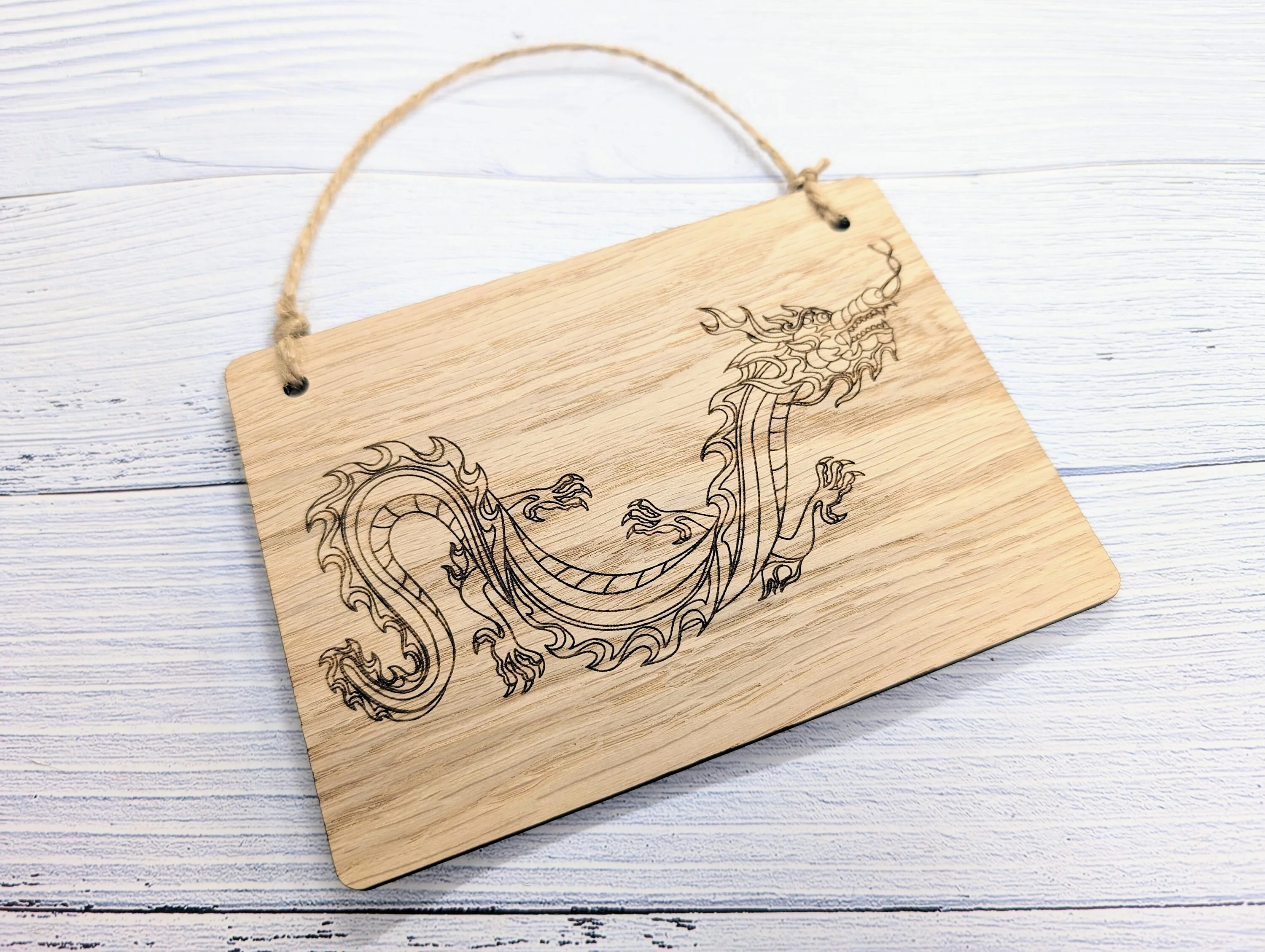 Handcrafted Dragon Wooden Gaming Sign, Mythical Themed Gifts & Game Nights, Timeless Fantasy Decor, Oak Veneer, Made in Wales - Image 9