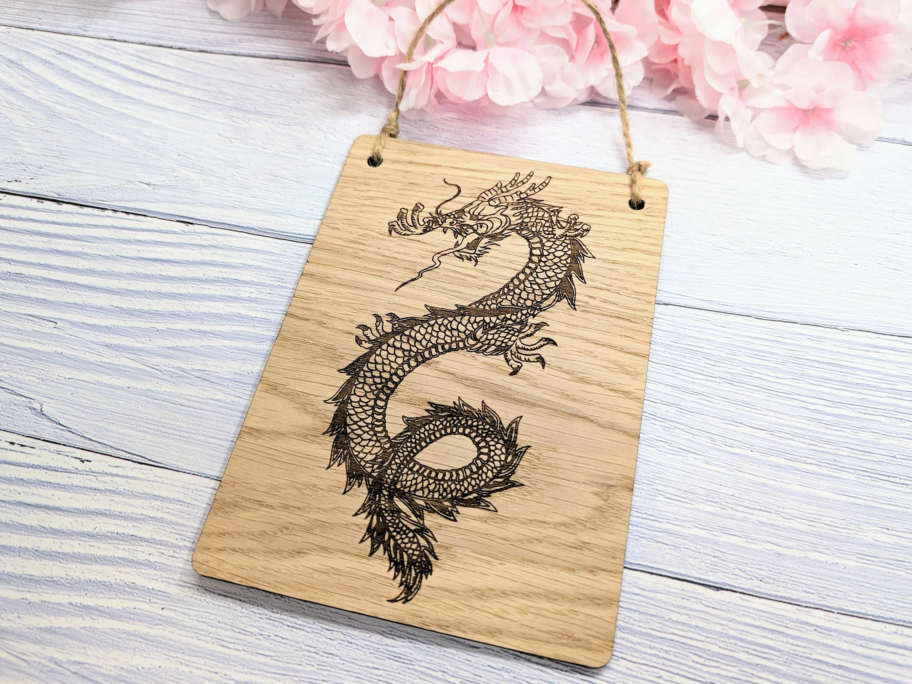 Handcrafted Dragon Wooden Sign - Timeless Fantasy Decor, Oak Veneer, Made in Wales | Perfect for Mythical Themed Gifts & Game Nights - Image 4