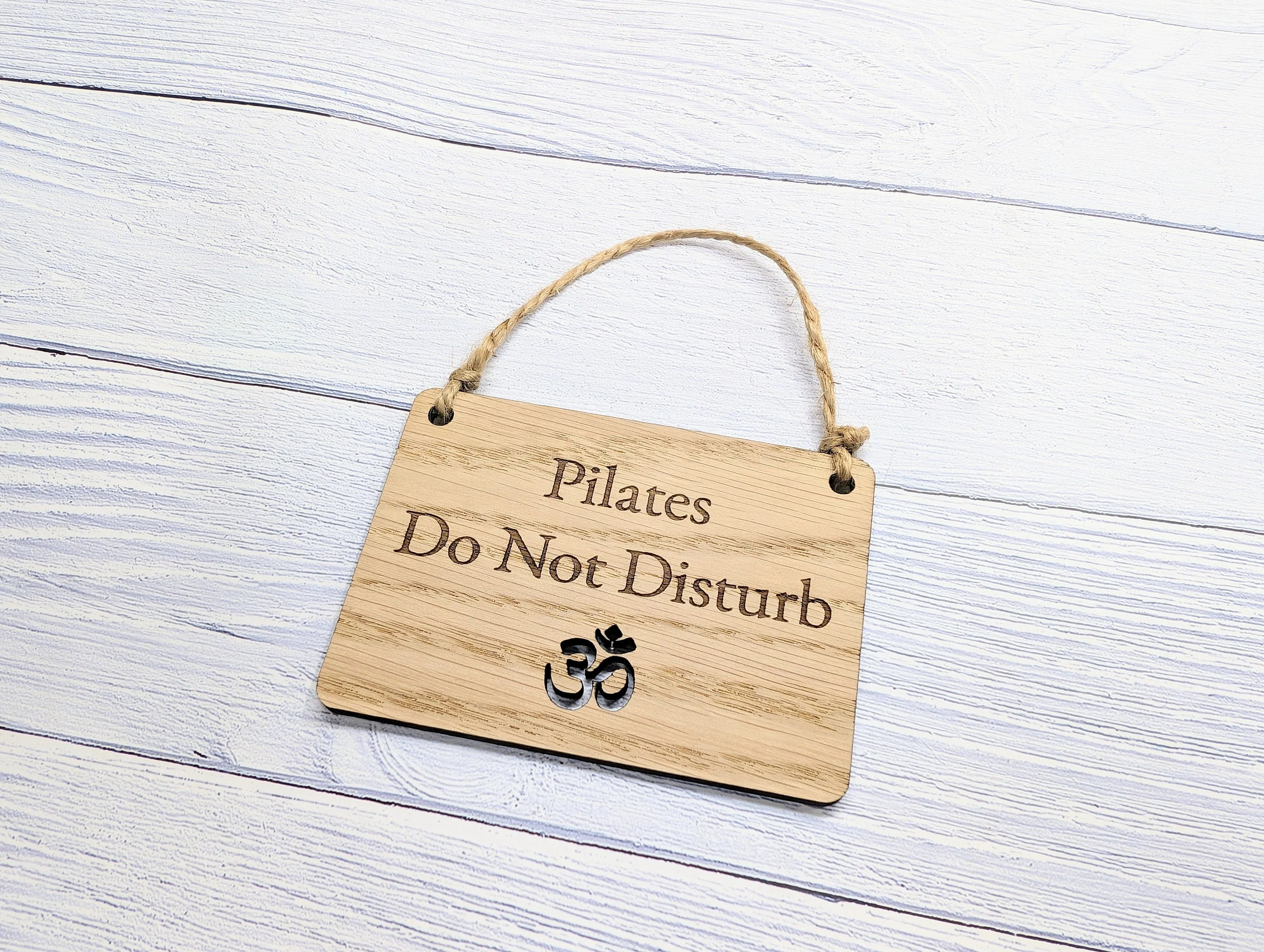 Handcrafted 'Pilates Session' Oak Door Sign - Peaceful Namaste Symbol Cut-Out - Choose Your Size - Eco-Friendly Home Decor - Image 6
