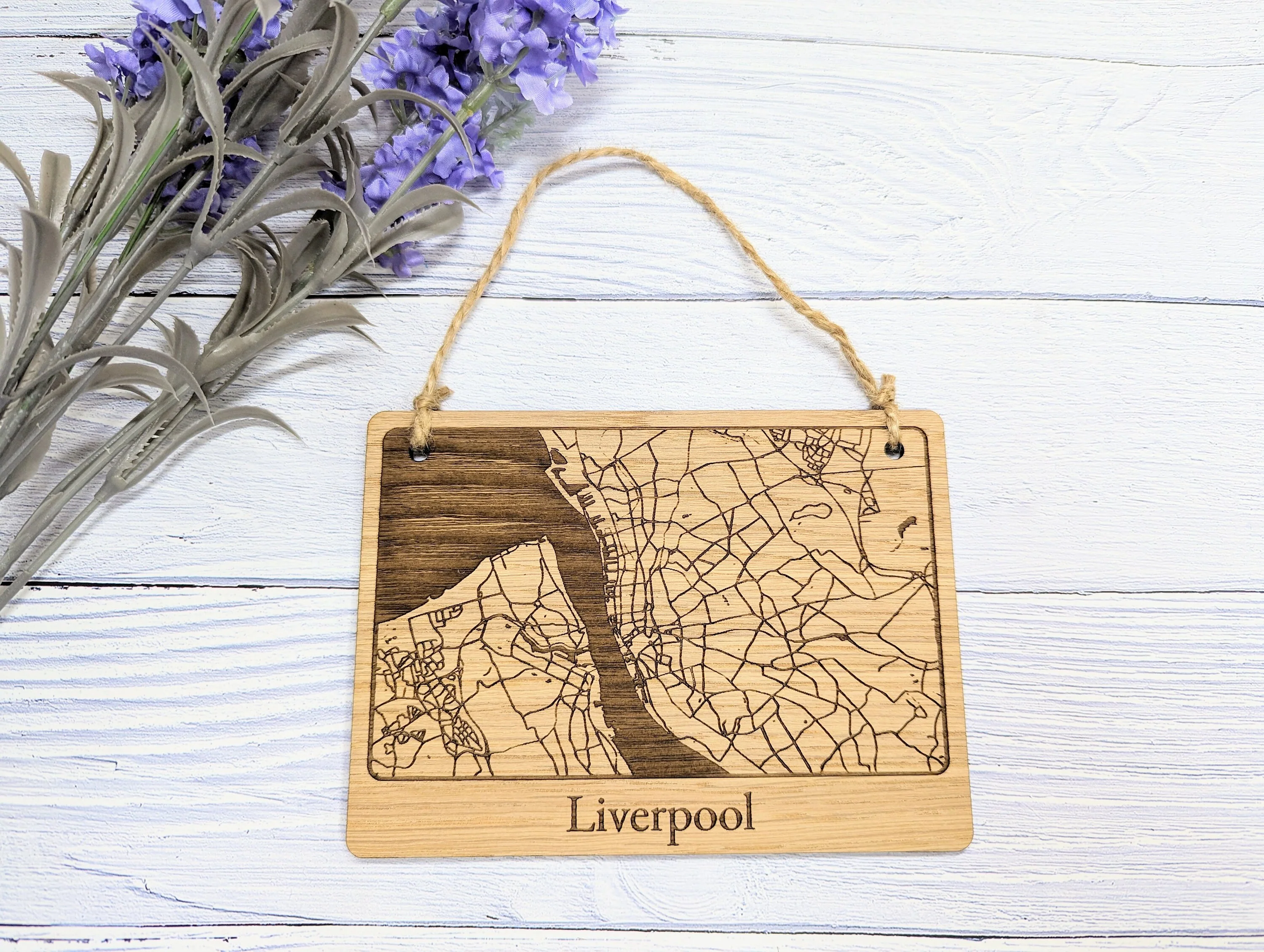Handcrafted Wooden Map Wall Art of Liverpool - Unique Home Decor or Thoughtful Gift - 4 Sizes Available - Customisable - Image 3