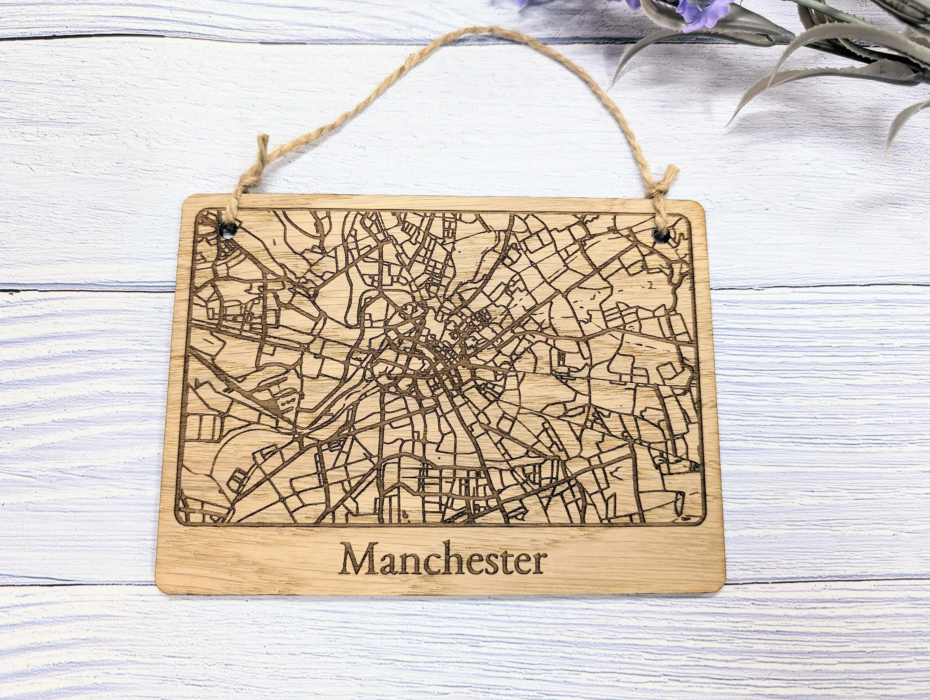 Handcrafted Wooden Map Wall Art of Manchester, UK - Available in 4 Sizes - Perfect Home Decor or Unique Gift - Image 4