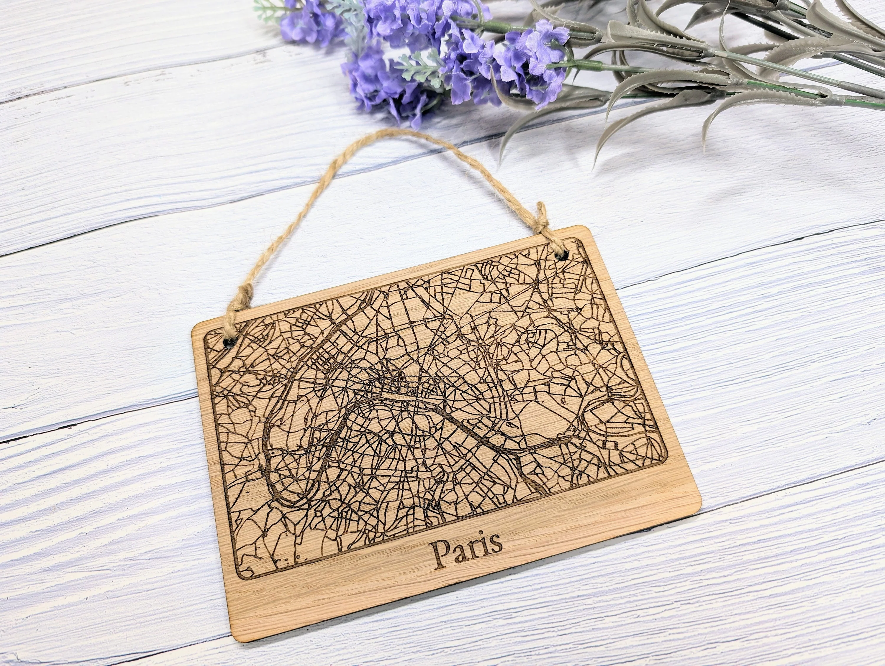 Handcrafted Wooden Map Wall Art of Paris, UK - Available in 4 Sizes - Perfect Home Decor or Unique Gift - Image 3