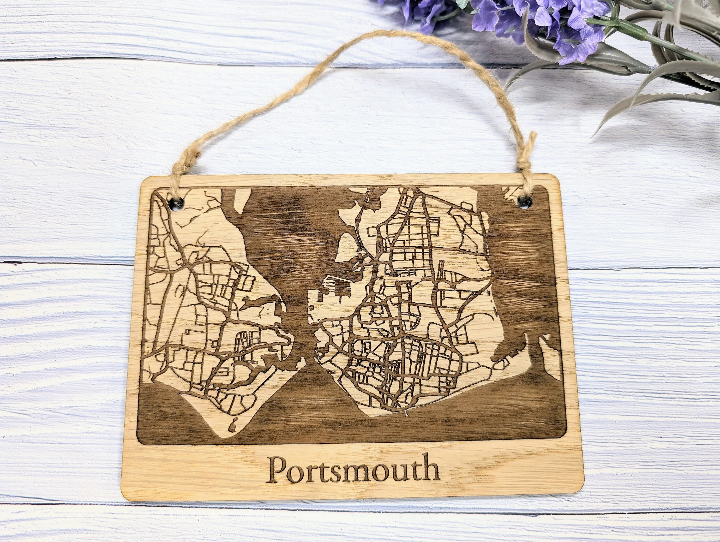 Handcrafted Wooden Map Wall Art of Portsmouth, UK - Available in 4 Sizes - Perfect Home Decor or Unique Gift - Image 4