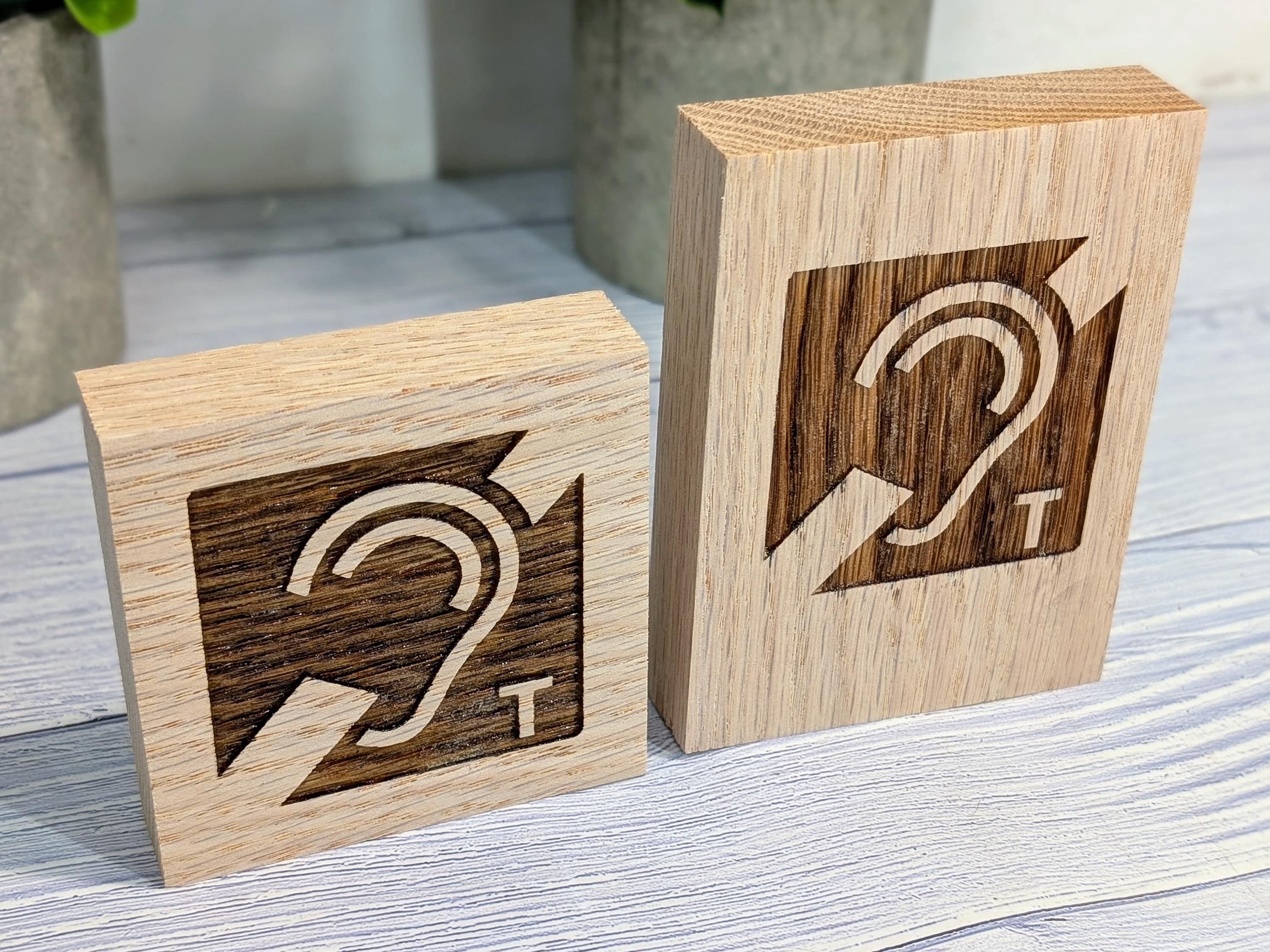 Hearing Loop Sign - Freestanding Engraved Oak Block - Accessible Signage for Businesses and Public Spaces - 2 Sizes - Hearing Aid Symbol - Image 2