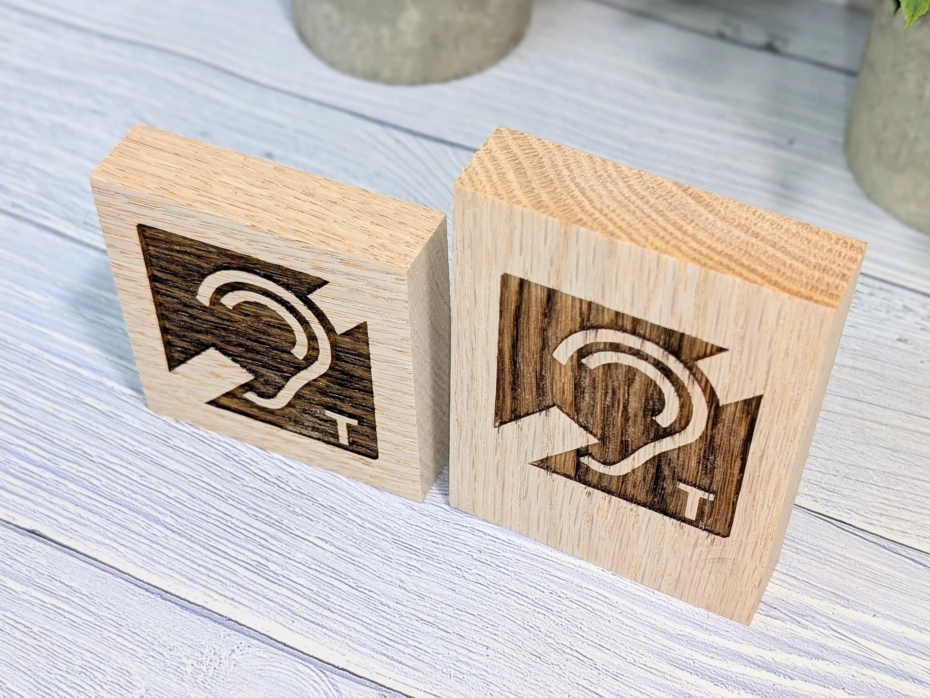 Hearing Loop Sign - Freestanding Engraved Oak Block - Accessible Signage for Businesses and Public Spaces - 2 Sizes - Hearing Aid Symbol - Image 4
