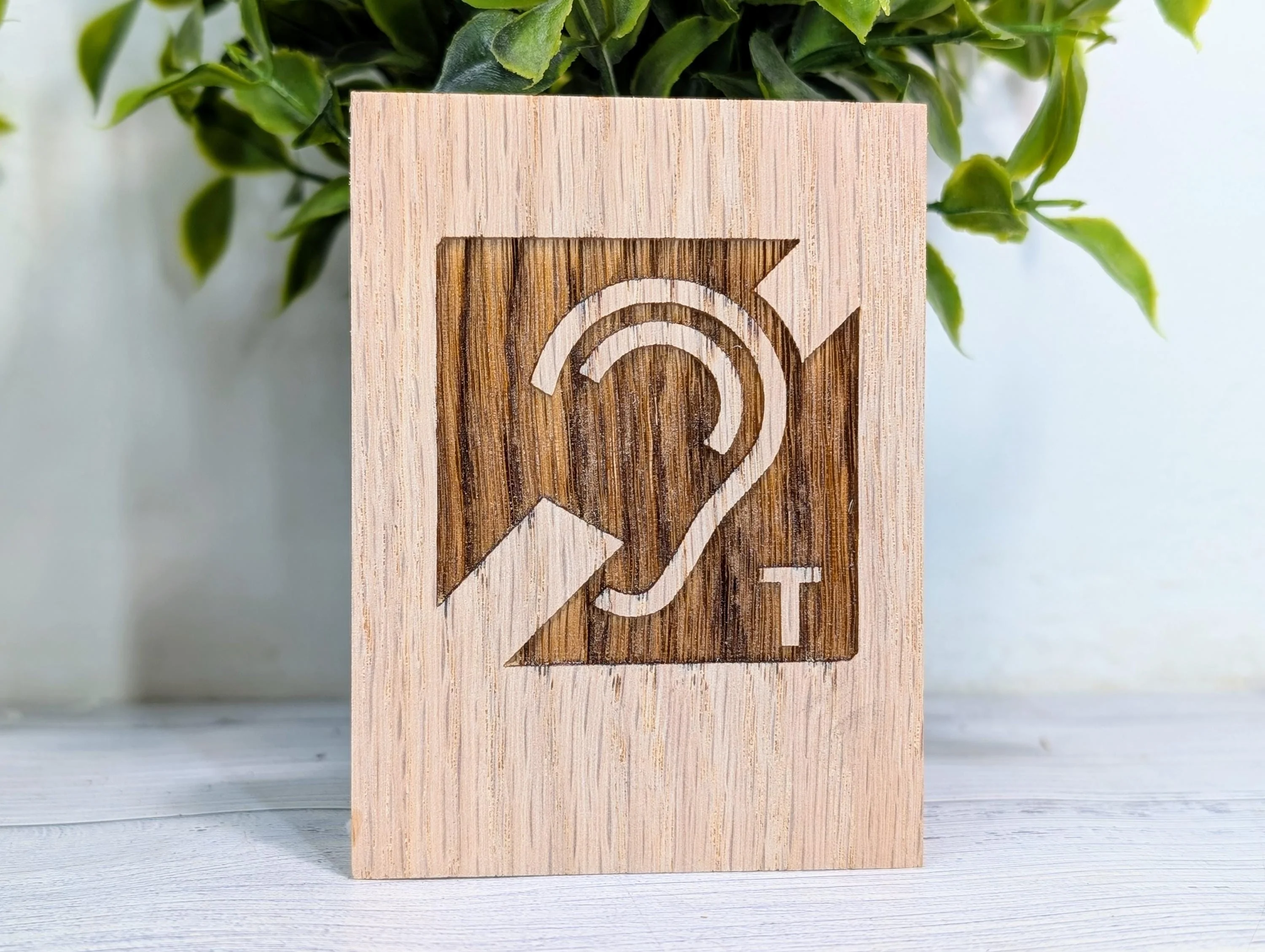 Hearing Loop Sign - Freestanding Engraved Oak Block - Accessible Signage for Businesses and Public Spaces - 2 Sizes - Hearing Aid Symbol - Image 7
