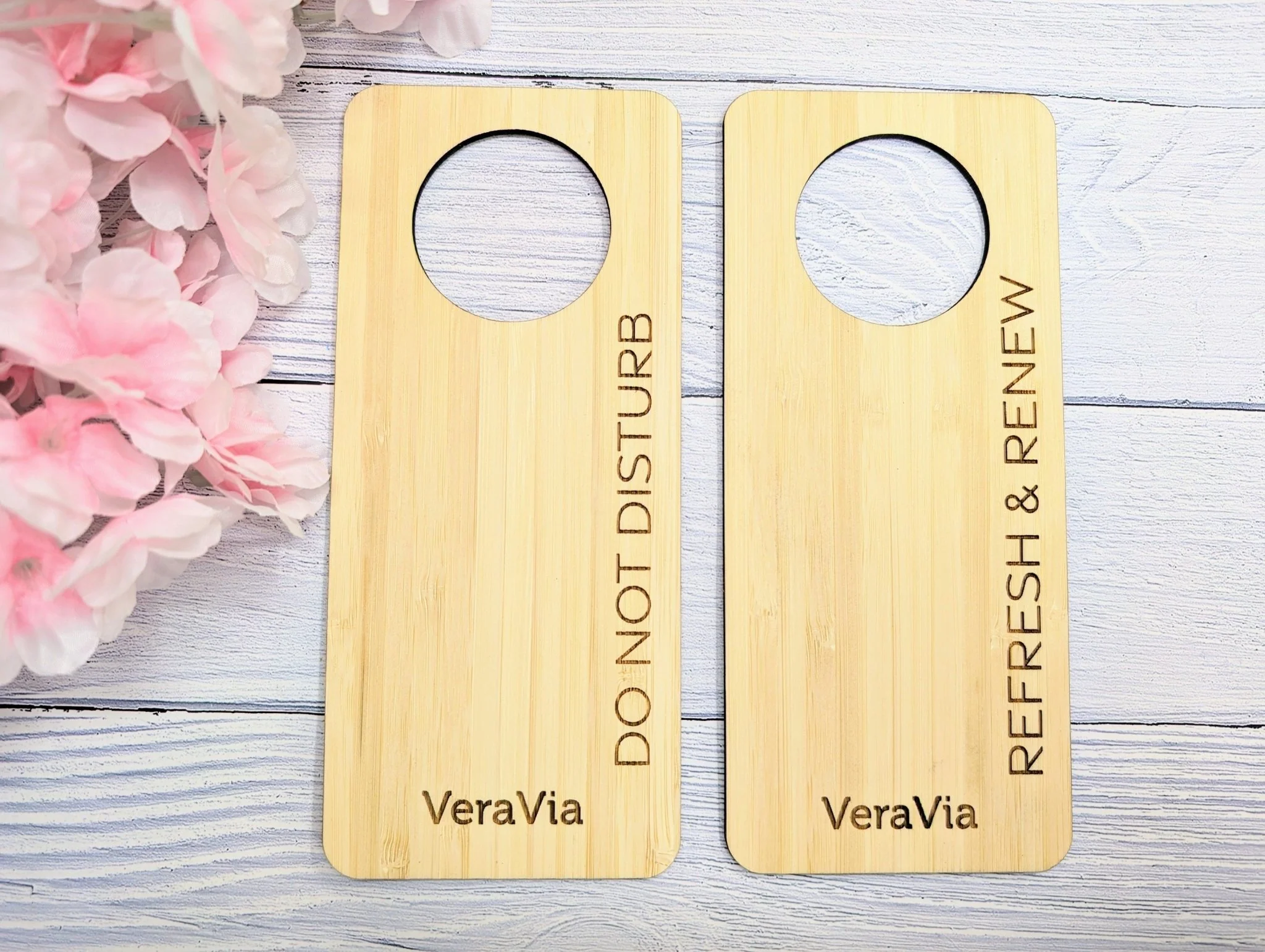 Hotel Door Hangers - Free Design Service, Bamboo "Please Clean the Room" and "Please Do Not Disturb" Door Signs, Hotel Sign, Bedroom Signs - Image 5