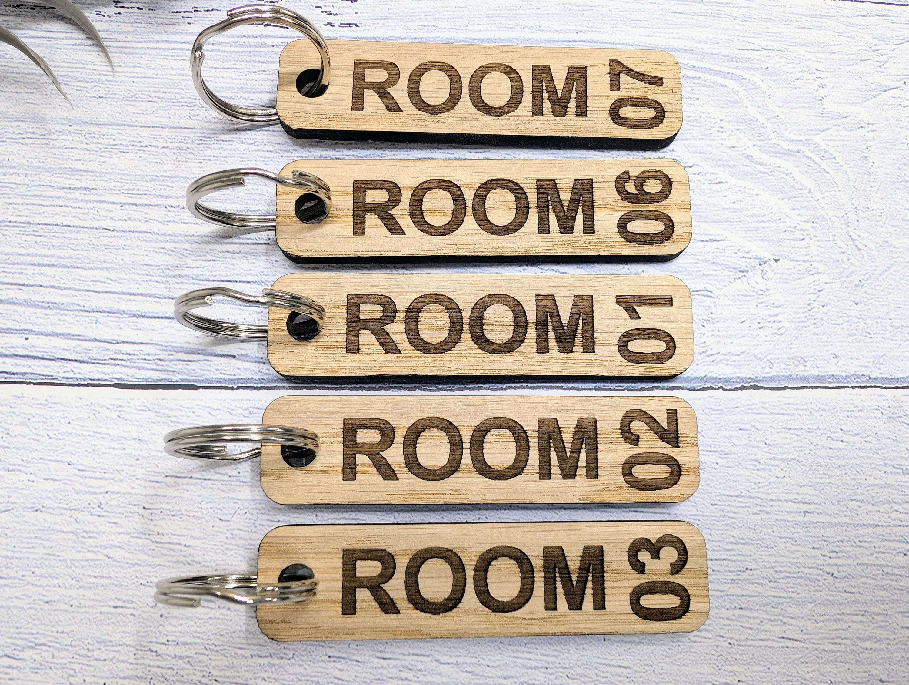 Hotel Room Number Keyrings - High-Quality Oak Veneered MDF - Ideal for Hotels, B&Bs, and Guest Houses - Image 3