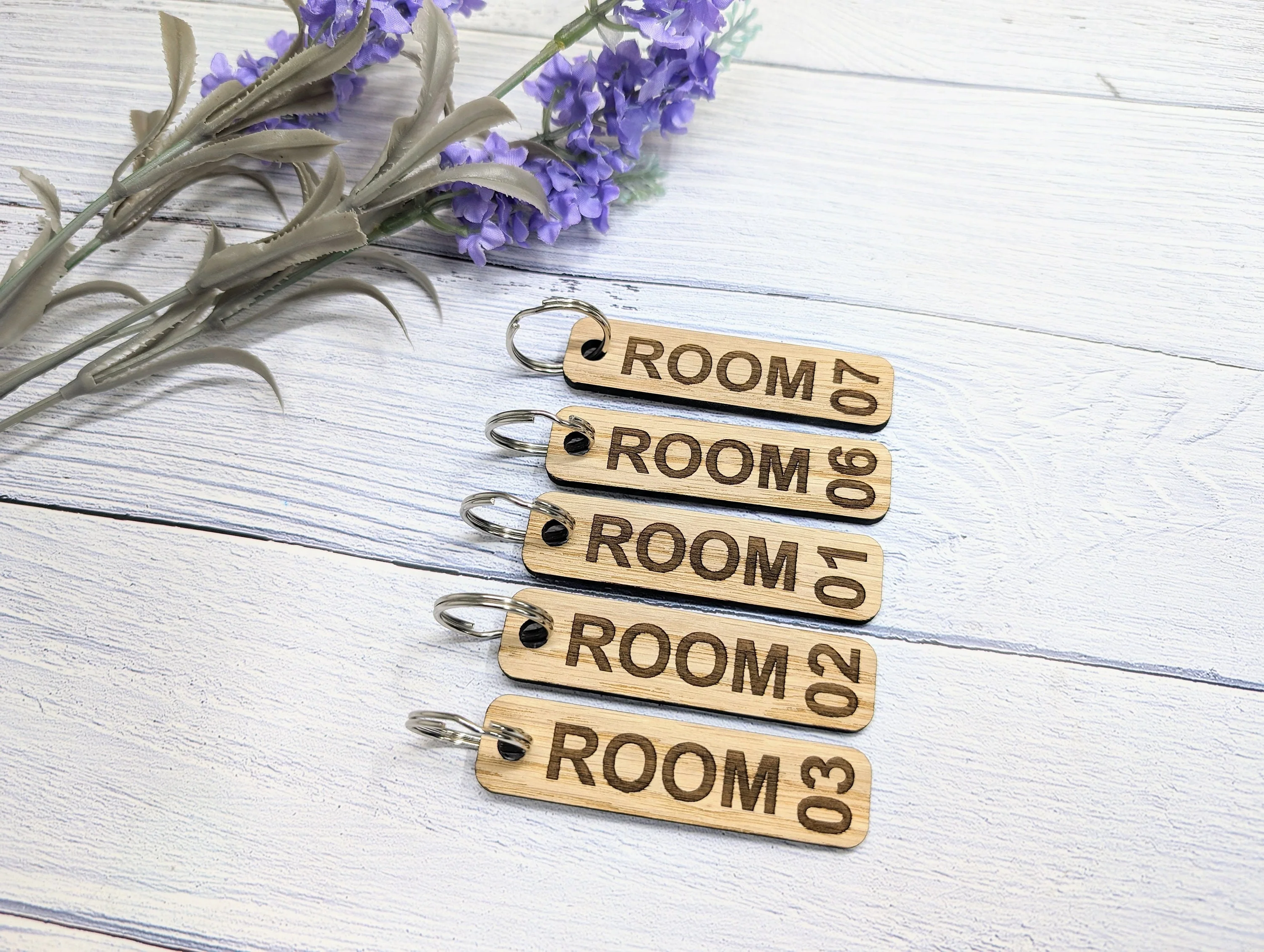 Hotel Room Number Keyrings - High-Quality Oak Veneered MDF - Ideal for Hotels, B&Bs, and Guest Houses - Image 6