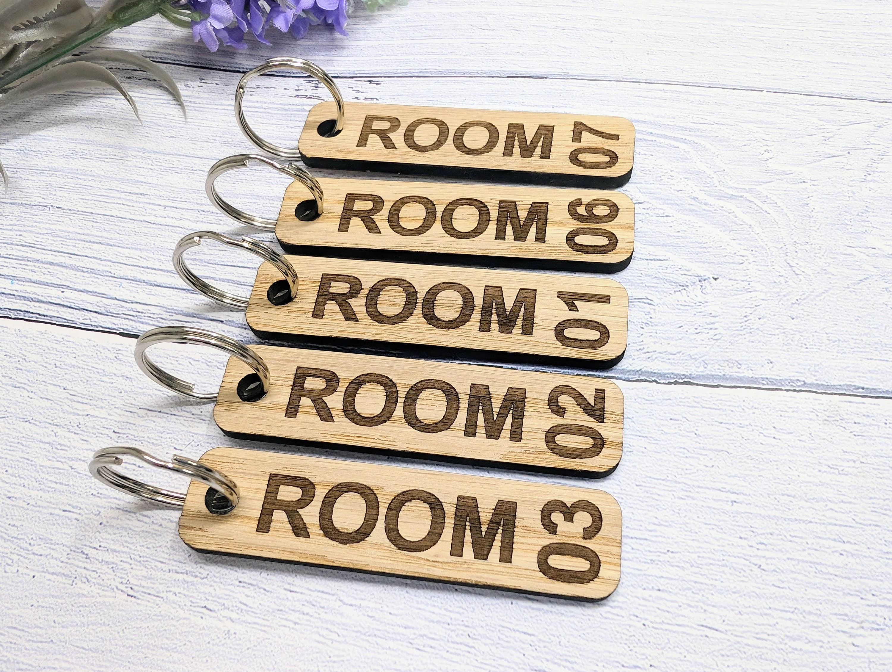 Hotel Room Number Keyrings - High-Quality Oak Veneered MDF - Ideal for Hotels, B&Bs, and Guest Houses - Image 7