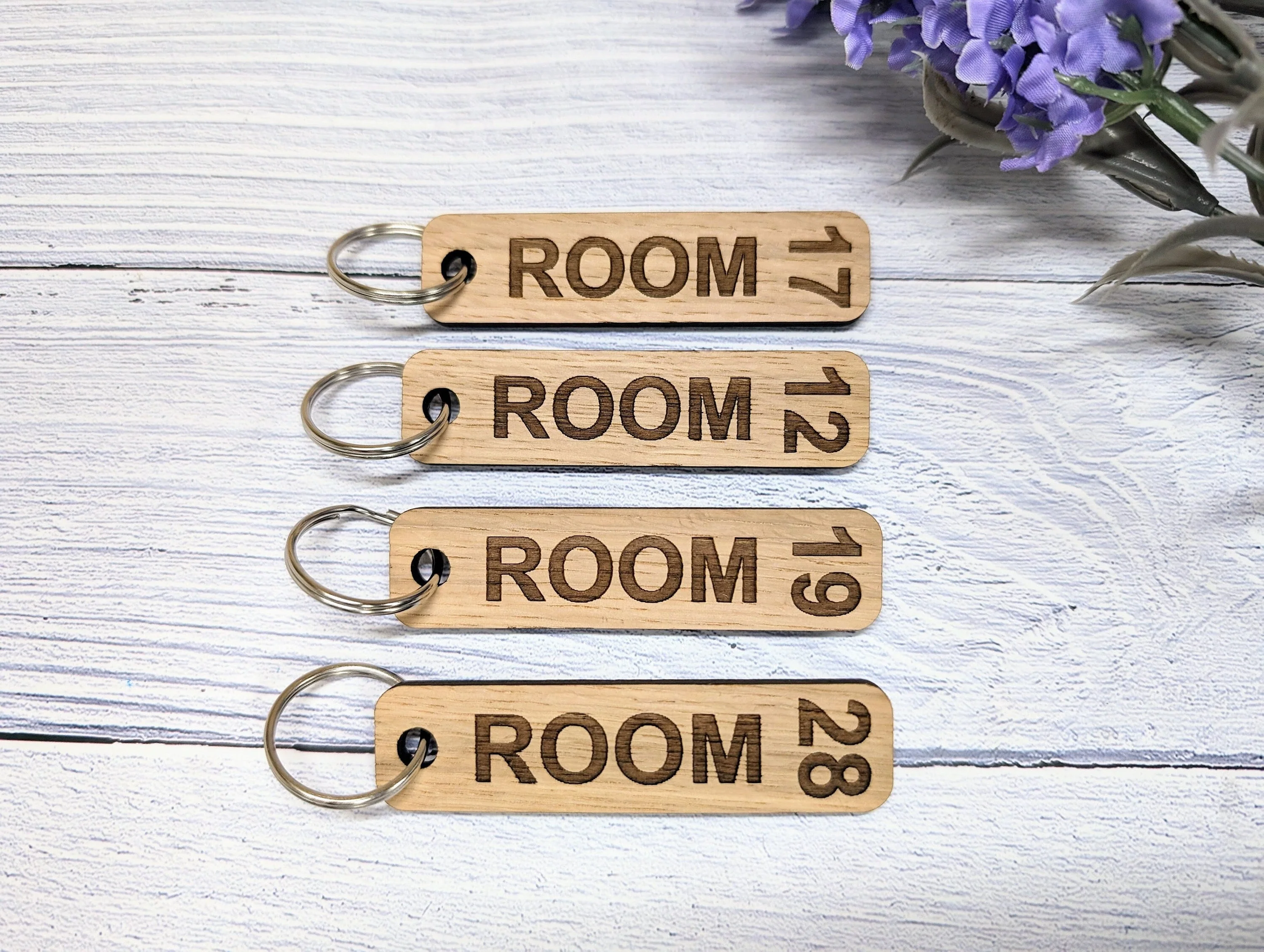 Hotel Room Number Keyrings - High-Quality Oak Veneered MDF - Ideal for Hotels, B&Bs, and Guest Houses - Image 9