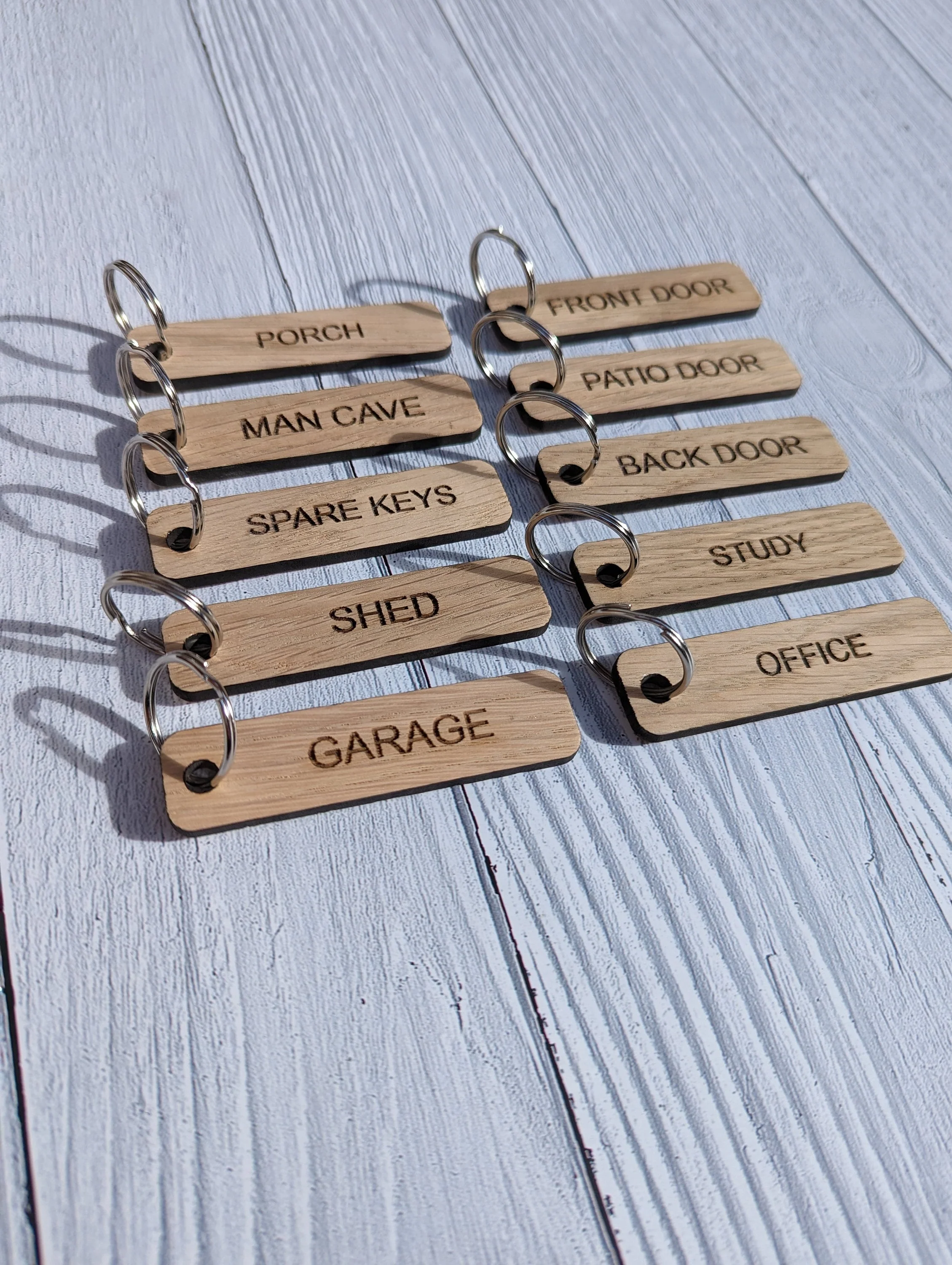 House Key Tags, Handcrafted Eco-Friendly Wooden House Key Tags, House Keyrings, Homewarming Gift, House Keys Labelled - Image 4