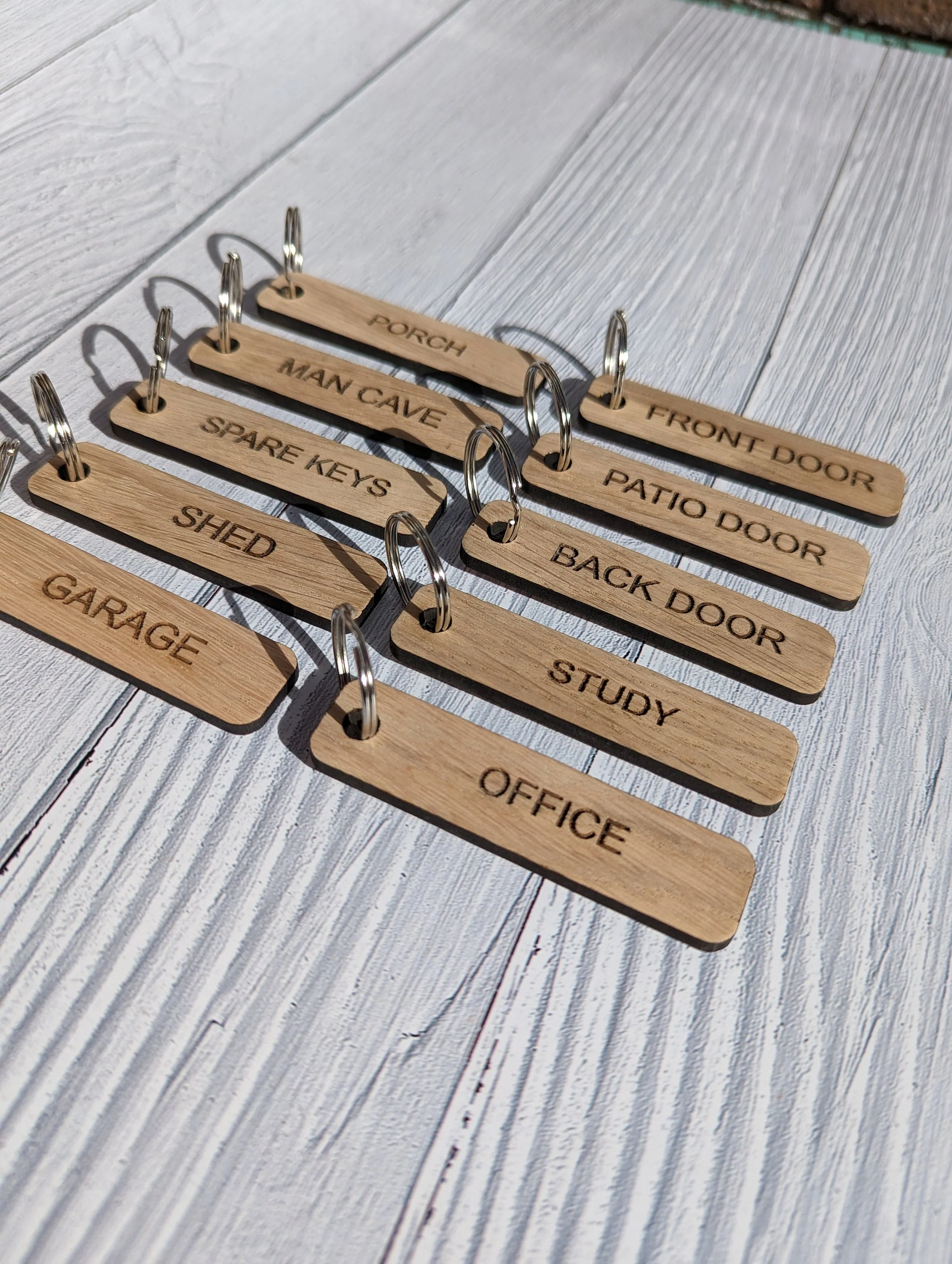 House Key Tags, Handcrafted Eco-Friendly Wooden House Key Tags, House Keyrings, Homewarming Gift, House Keys Labelled - Image 5