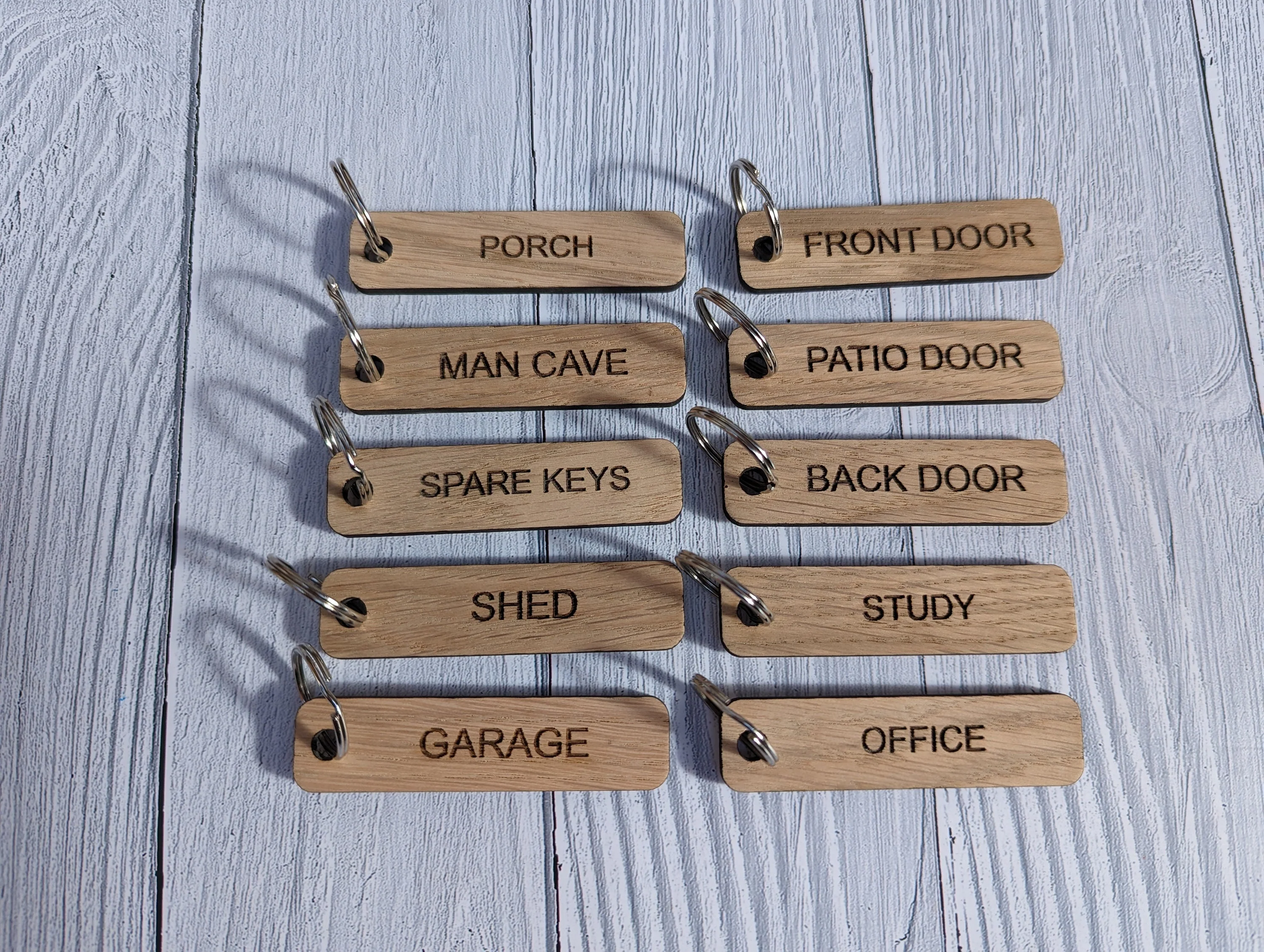House Key Tags, Handcrafted Eco-Friendly Wooden House Key Tags, House Keyrings, Homewarming Gift, House Keys Labelled - Image 9