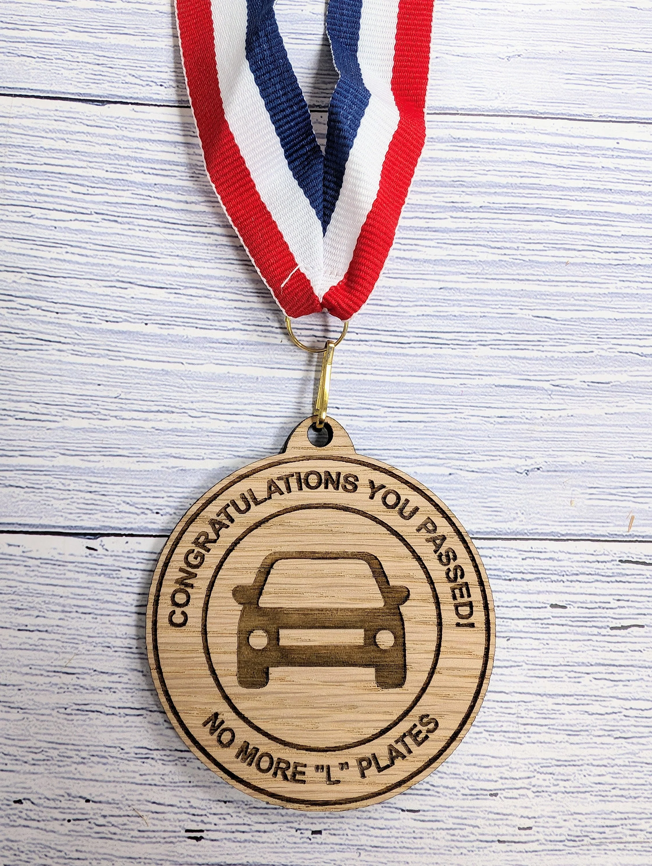 Humorous Driving Test Pass Wooden Medal - Congratulations You Passed - No More "L" Plates! - Image 2
