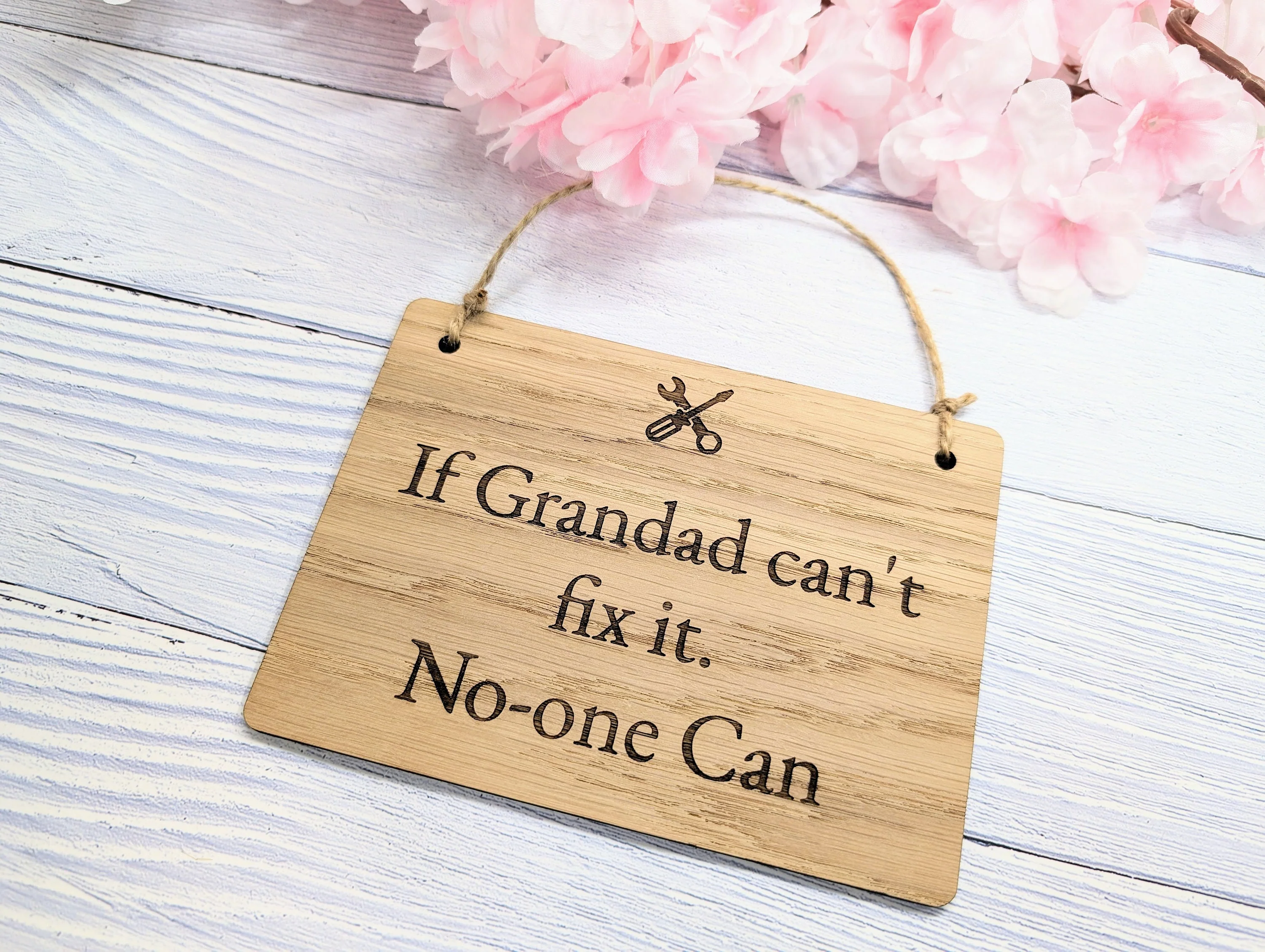 If Grandad Can't Fix It - Personalised Sign - Oak MDF, Custom Workshop Plaque, 4 Sizes, Eco-Friendly, Unique Gift - Image 2