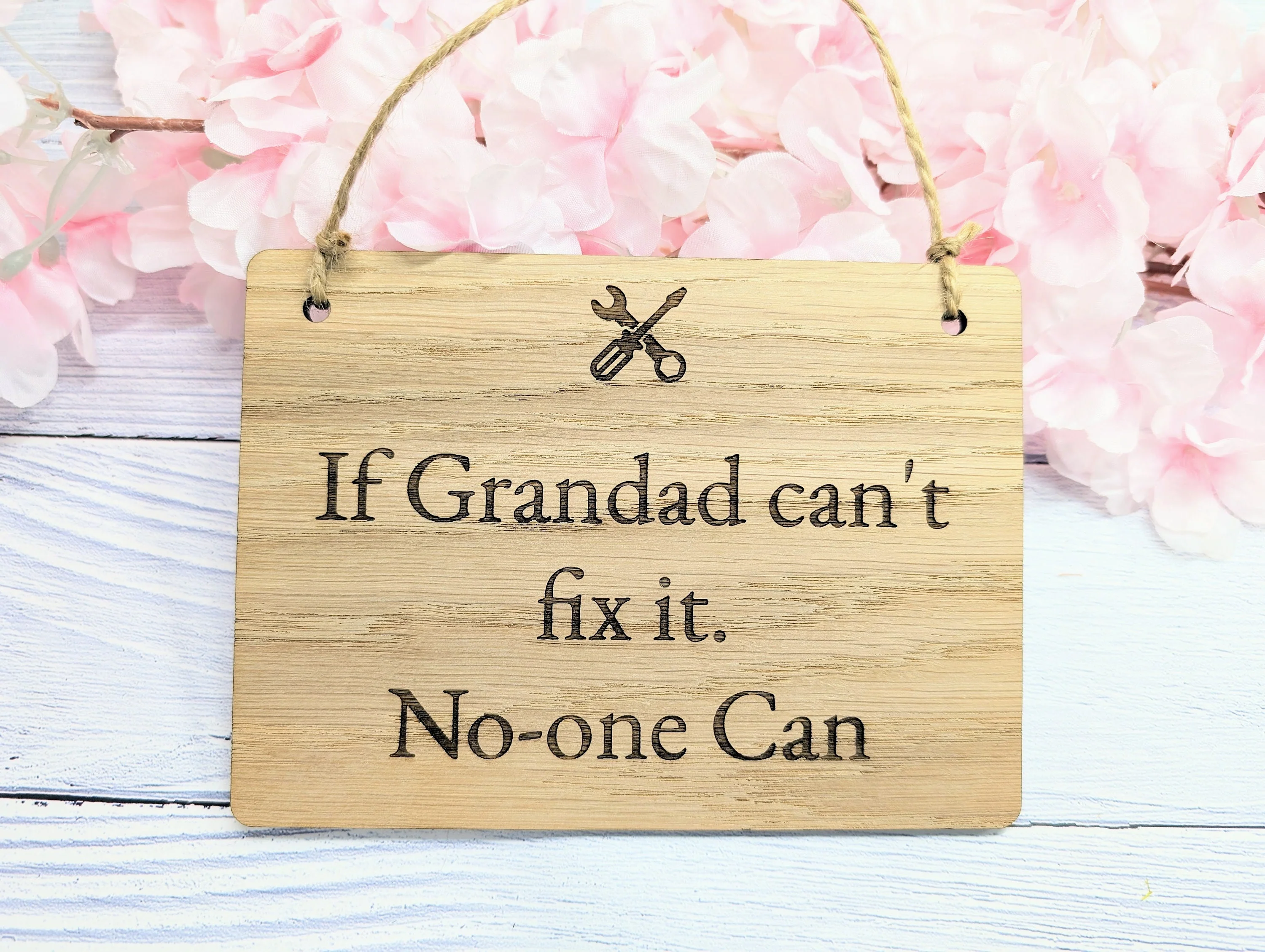 If Grandad Can't Fix It - Personalised Sign - Oak MDF, Custom Workshop Plaque, 4 Sizes, Eco-Friendly, Unique Gift - Image 4
