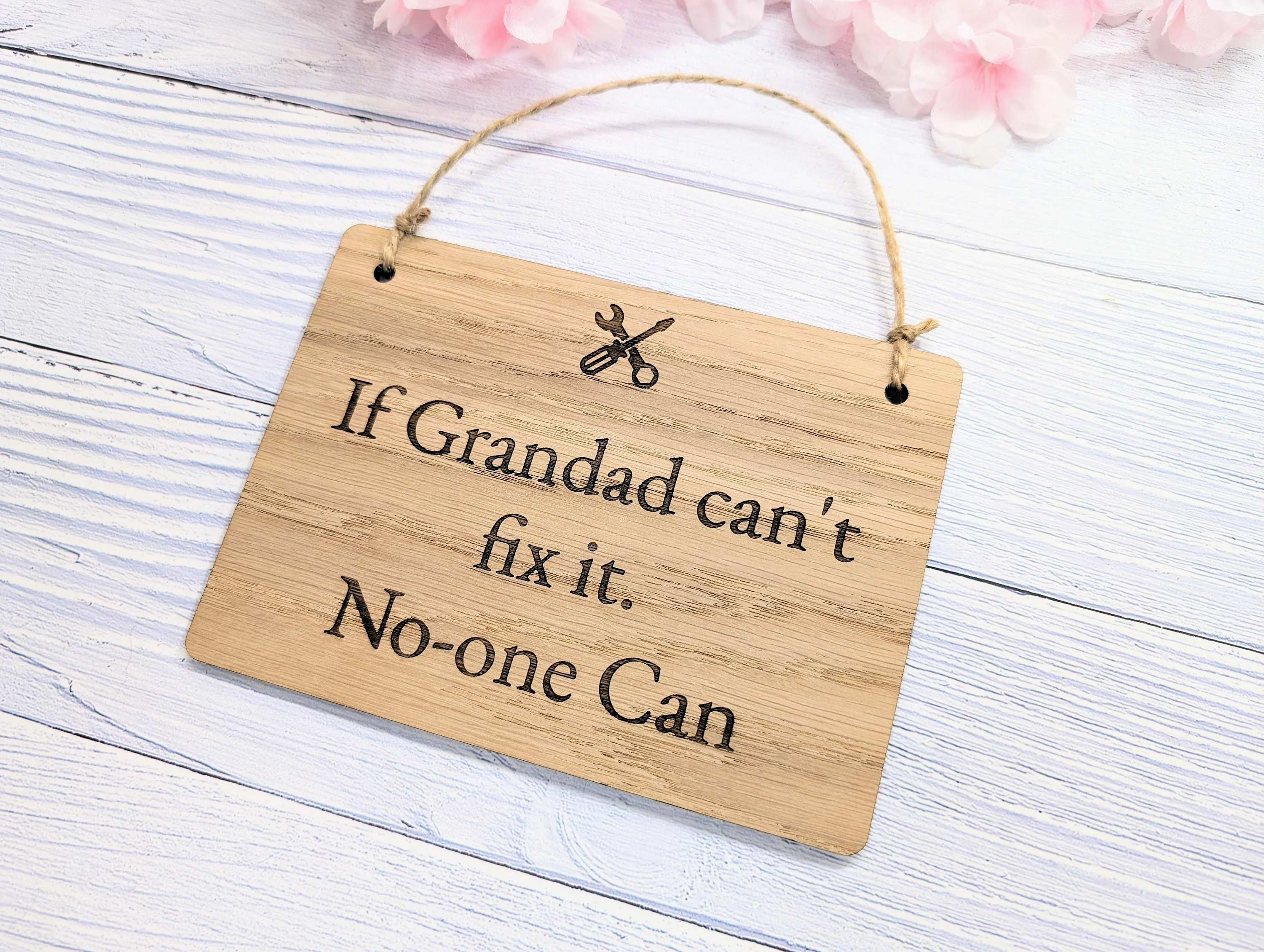 If Grandad Can't Fix It - Personalised Sign - Oak MDF, Custom Workshop Plaque, 4 Sizes, Eco-Friendly, Unique Gift - Image 5