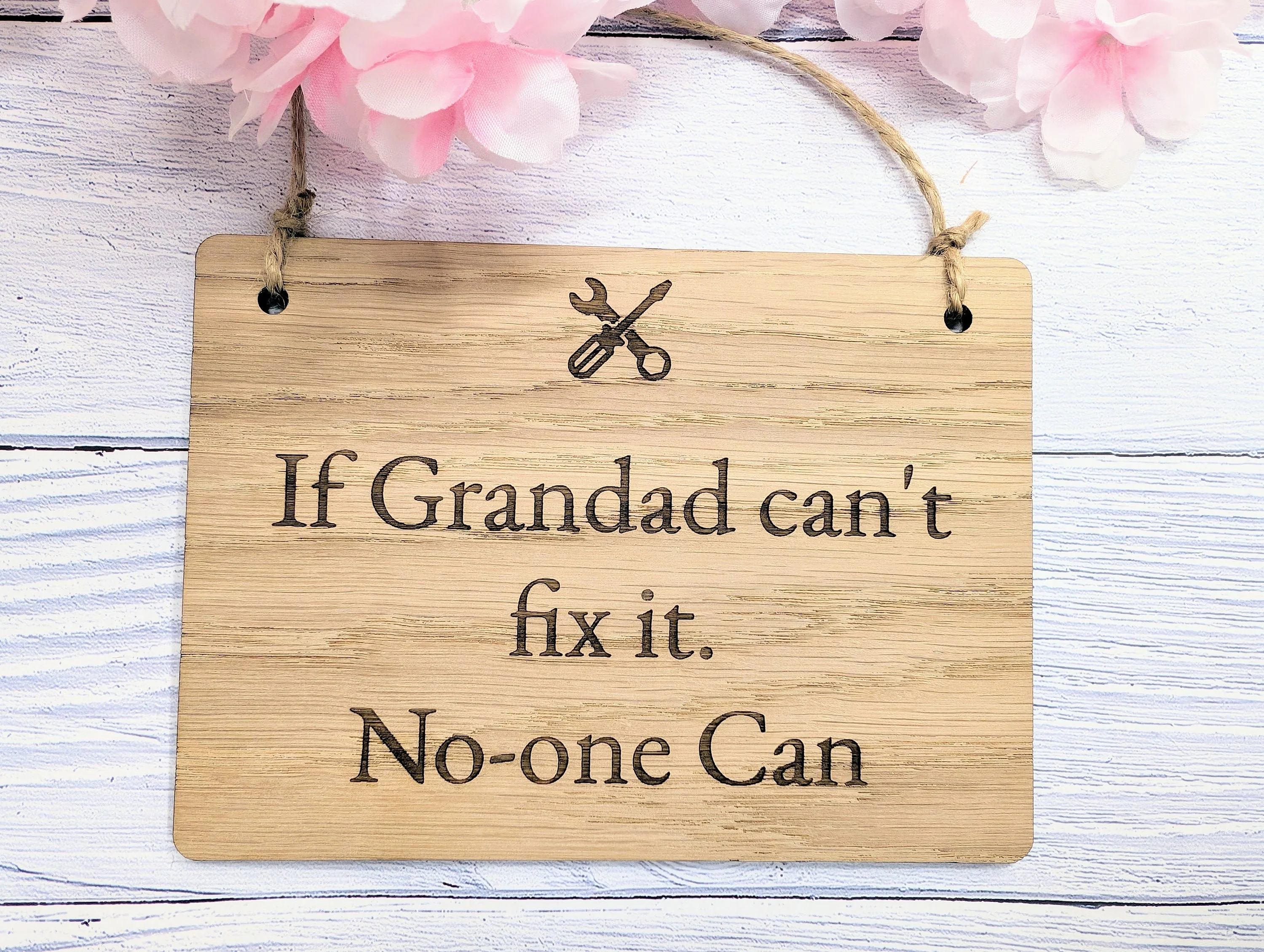 If Grandad Can't Fix It - Personalised Sign - Oak MDF, Custom Workshop Plaque, 4 Sizes, Eco-Friendly, Unique Gift - Image 6