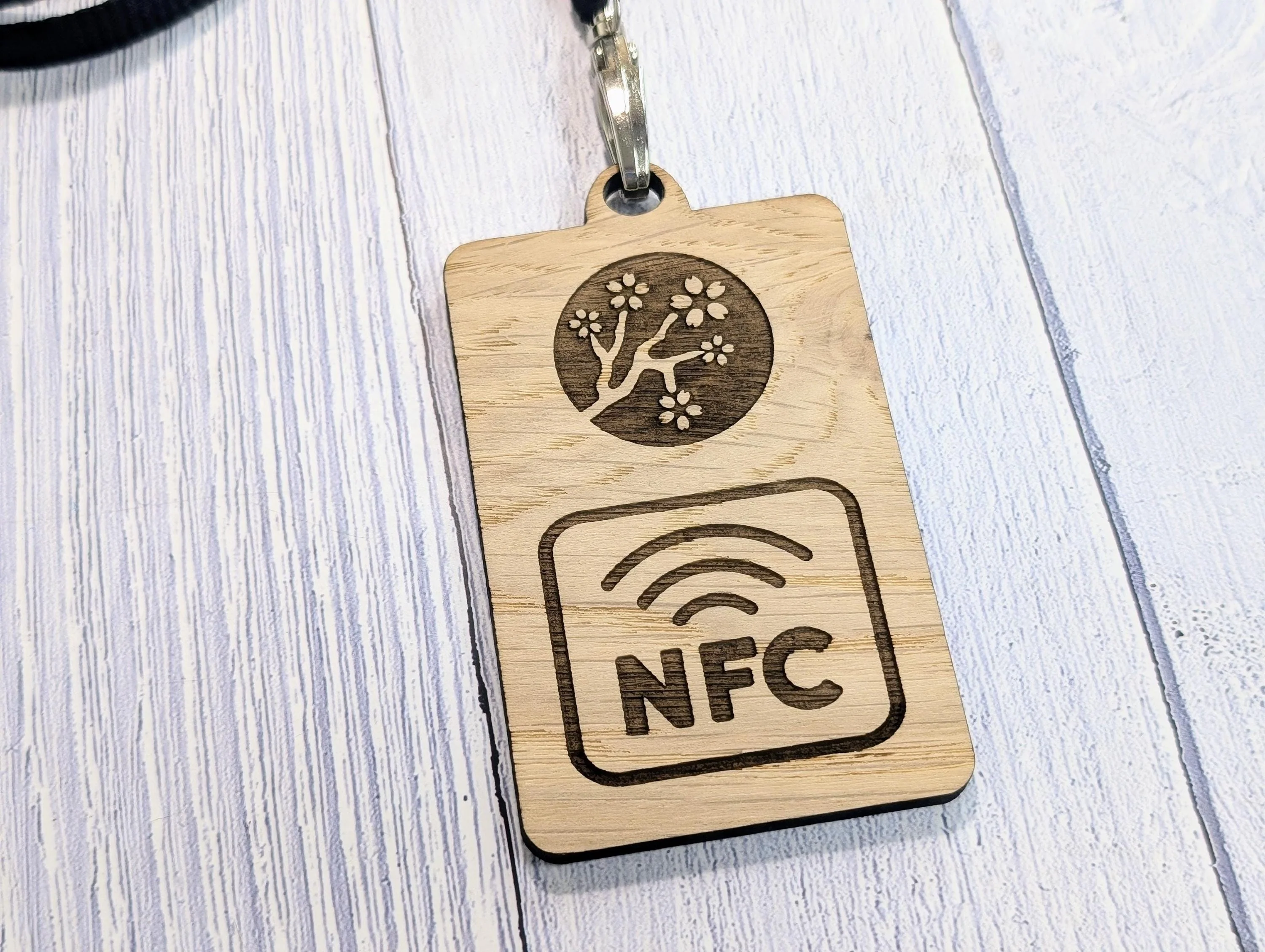 Interactive NFC Logo Wooden Badges with Eco Lanyards - Personalised NFC Link, Custom Branded Event Staff Badges, Exhibition Promotional - Image 5