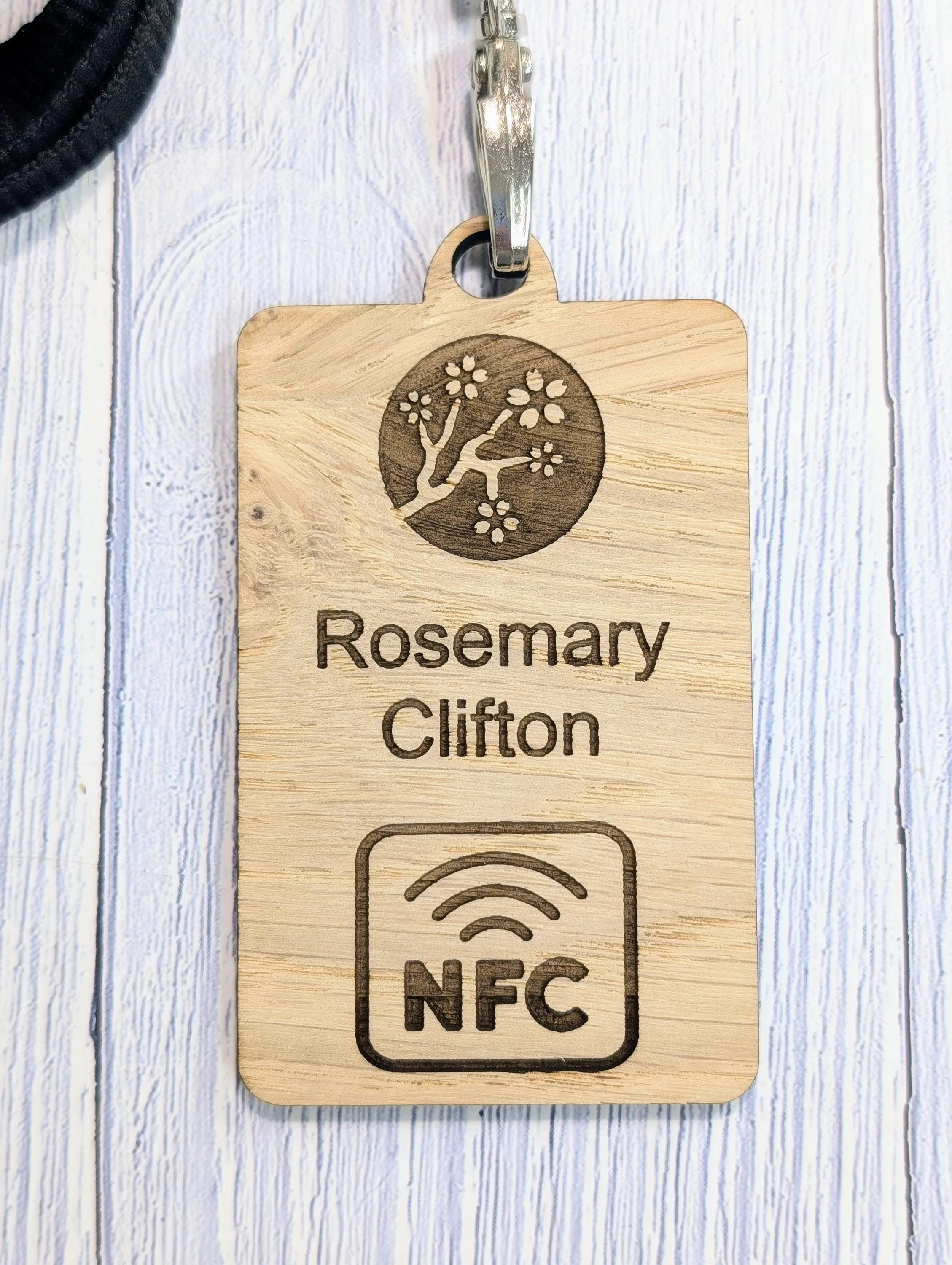 Interactive NFC Wooden Portrait Name Badges with Eco Lanyards - Personalised Name, Company, NFC Link, Logo - Event, Exhibition Badges - Image 4