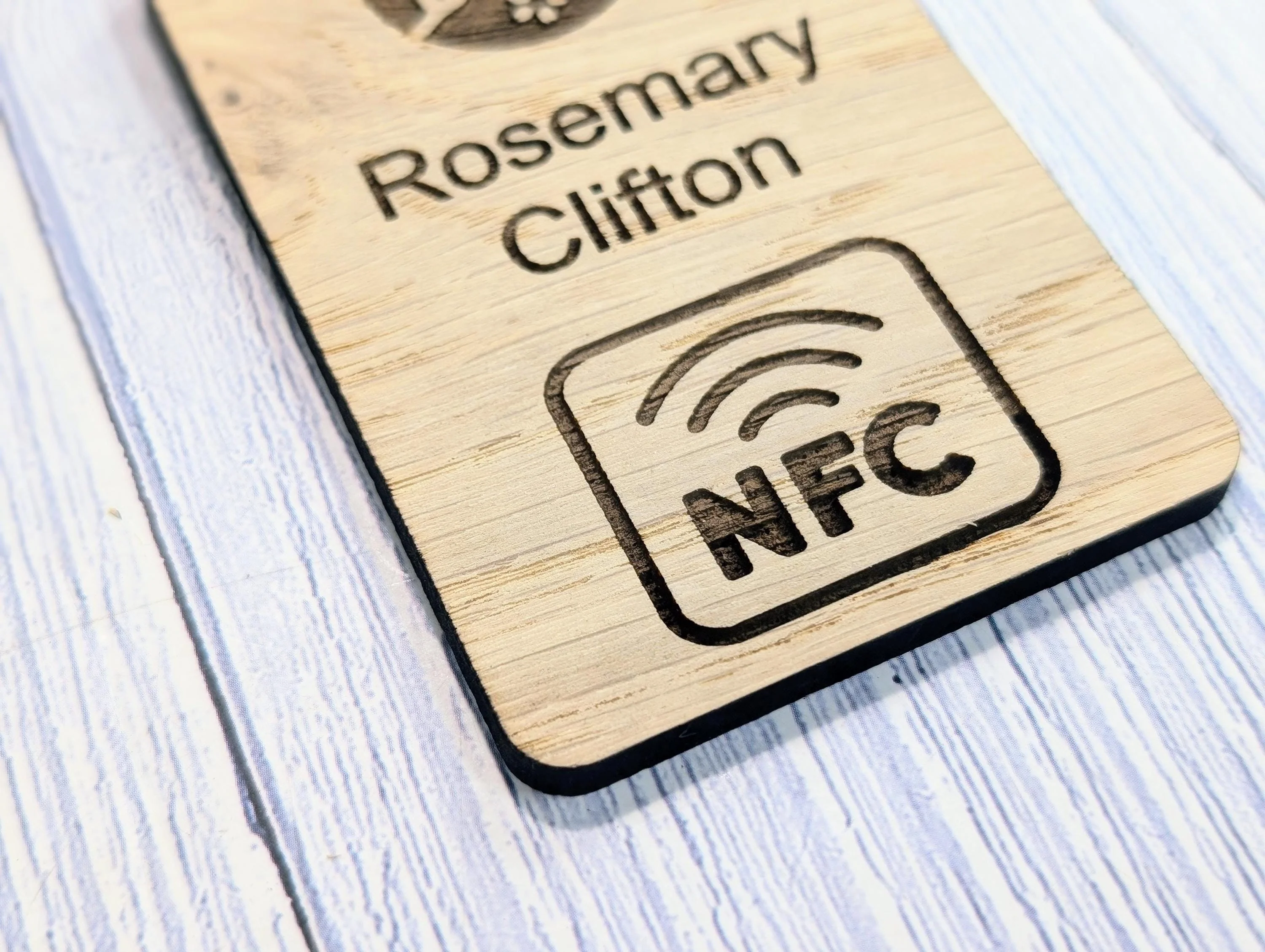 Interactive NFC Wooden Portrait Name Badges with Eco Lanyards - Personalised Name, Company, NFC Link, Logo - Event, Exhibition Badges - Image 5