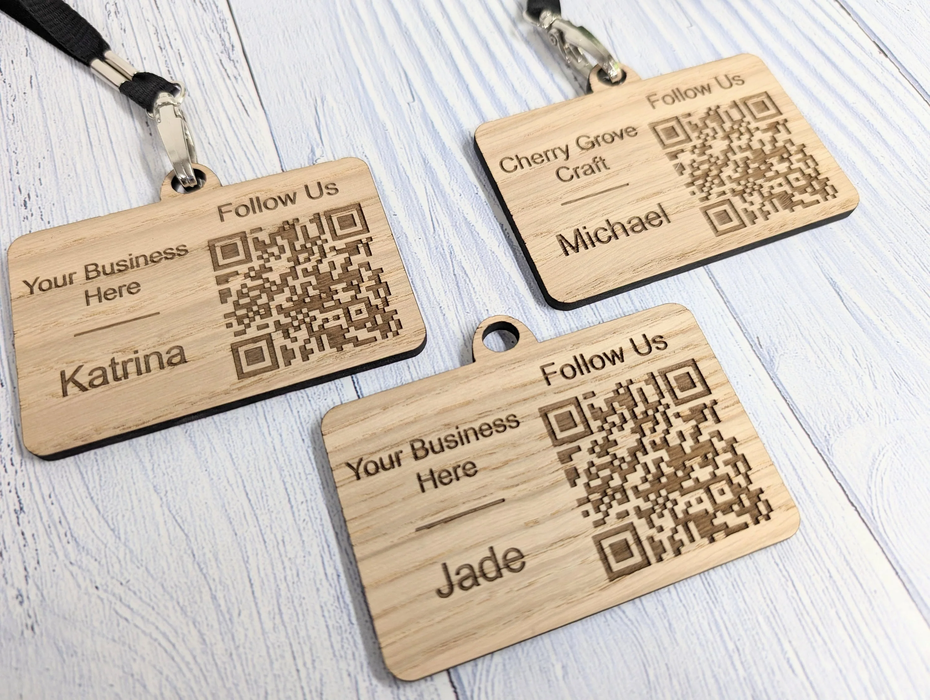 Interactive QR Code Eco-Friendly Name Badges with Eco Lanyards - Personalised Staff Name, Company Name or Logo - Event, Exhibition Badges - Image 5