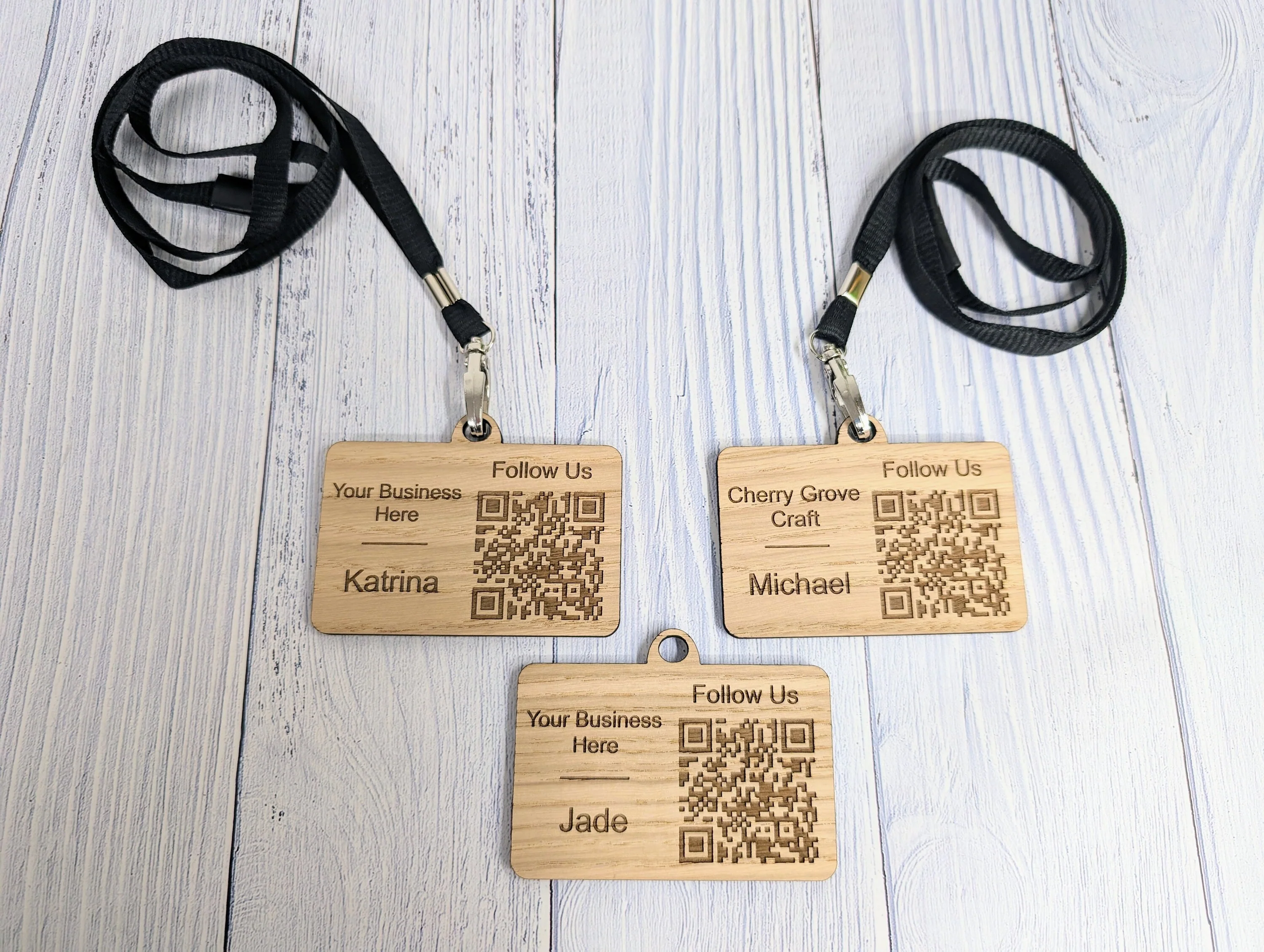 Interactive QR Code Eco-Friendly Name Badges with Eco Lanyards - Personalised Staff Name, Company Name or Logo - Event, Exhibition Badges - Image 7
