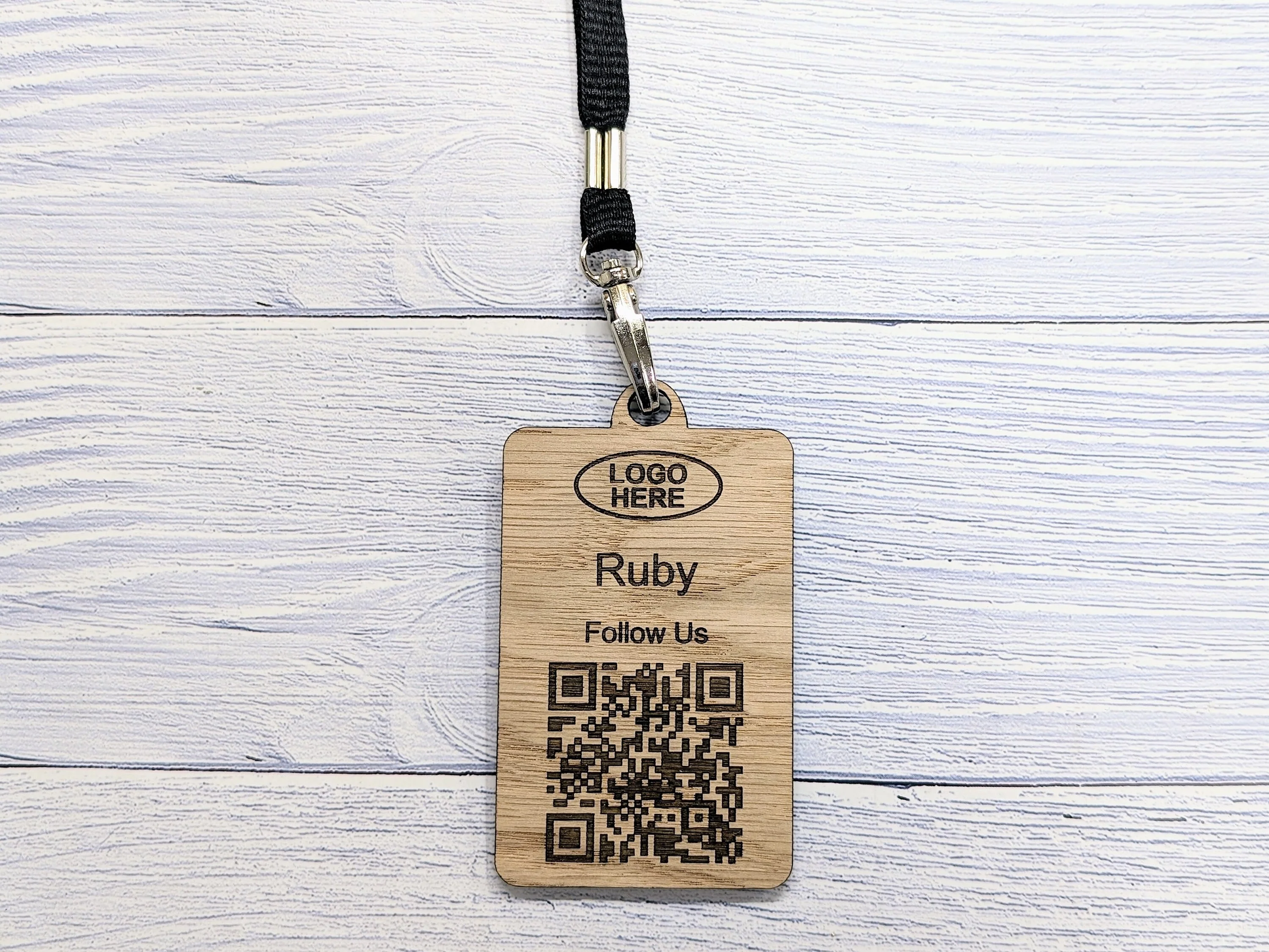 Interactive QR Code Eco-Friendly Portrait Name Badges with Eco Lanyards - Personalised Name, Company and Logo - Event, Exhibition Badges - Image 3