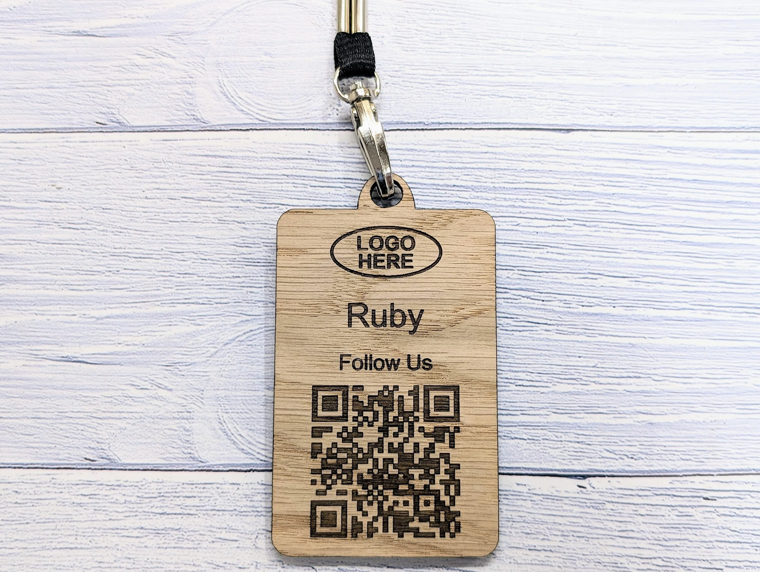 Interactive QR Code Eco-Friendly Portrait Name Badges with Eco Lanyards - Personalised Name, Company and Logo - Event, Exhibition Badges - Image 4