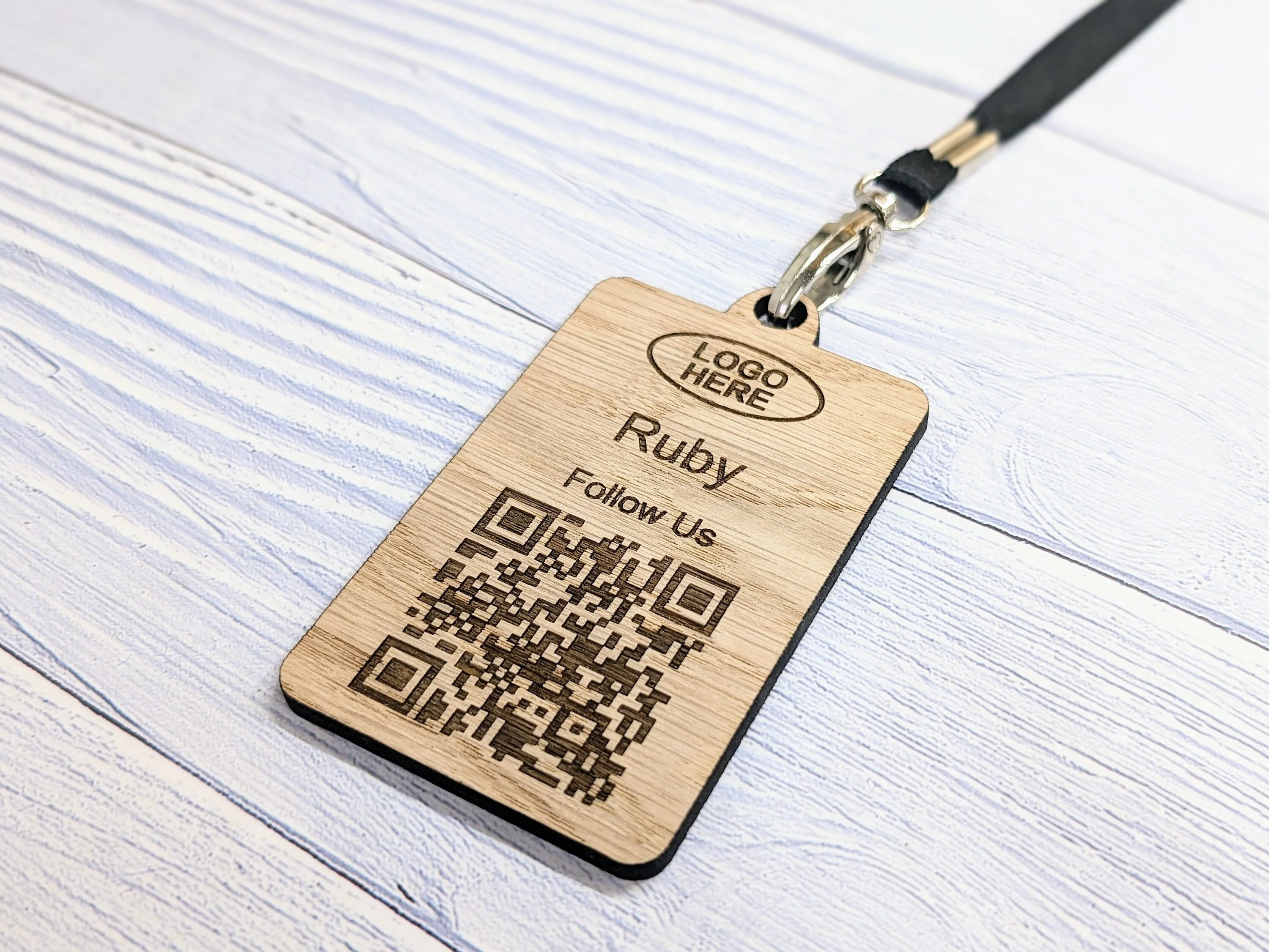 Interactive QR Code Eco-Friendly Portrait Name Badges with Eco Lanyards - Personalised Name, Company and Logo - Event, Exhibition Badges - Image 5