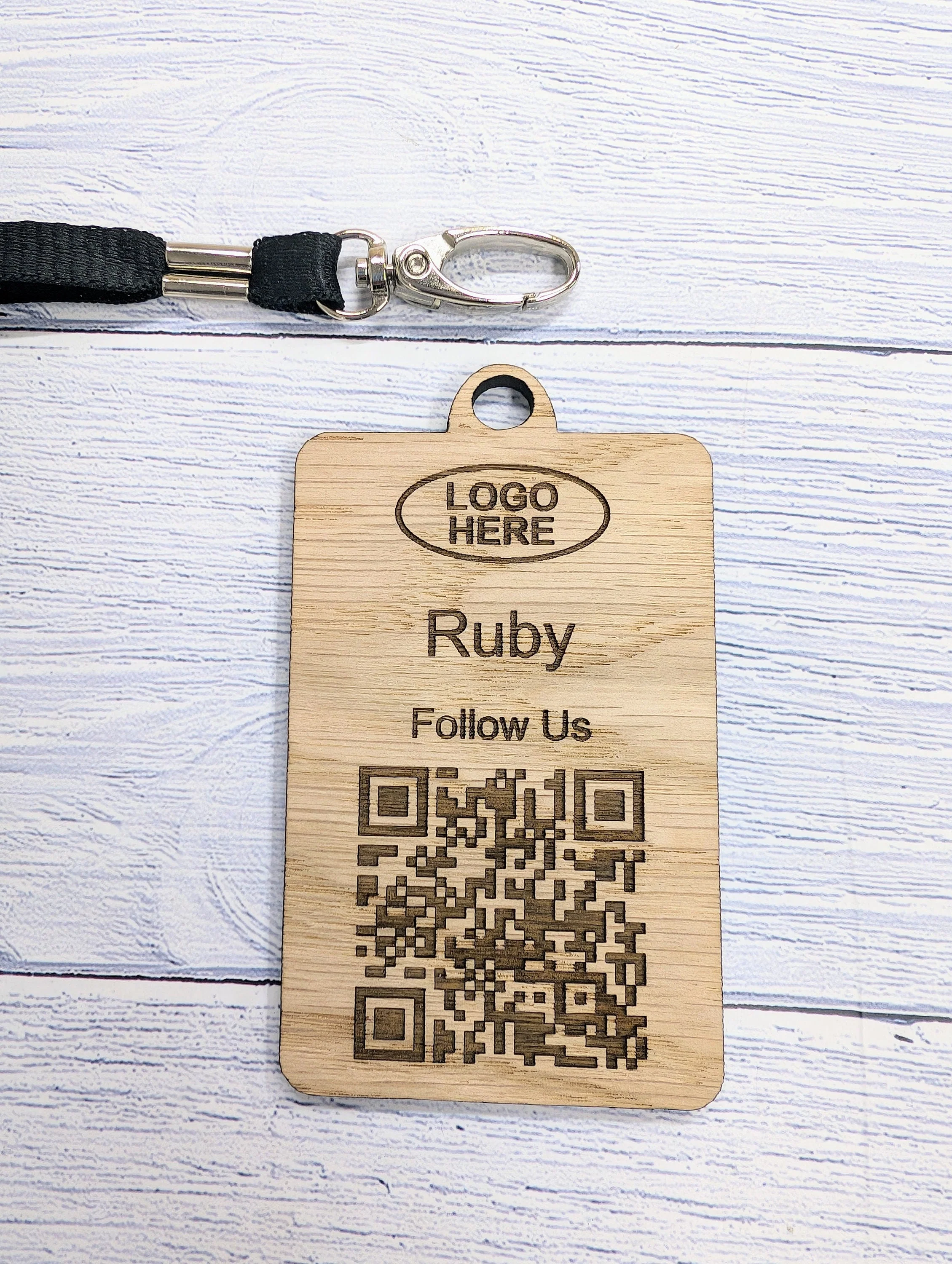Interactive QR Code Eco-Friendly Portrait Name Badges with Eco Lanyards - Personalised Name, Company and Logo - Event, Exhibition Badges - Image 9