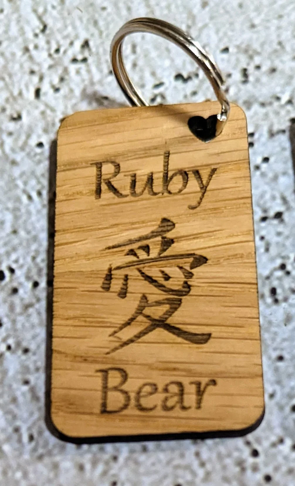 Japanese "I Love You"; Keyrings, Personalised Japanese Style Gift with the Japanese symbol for "I Love You", Personalised Romantic Gift - Image 4