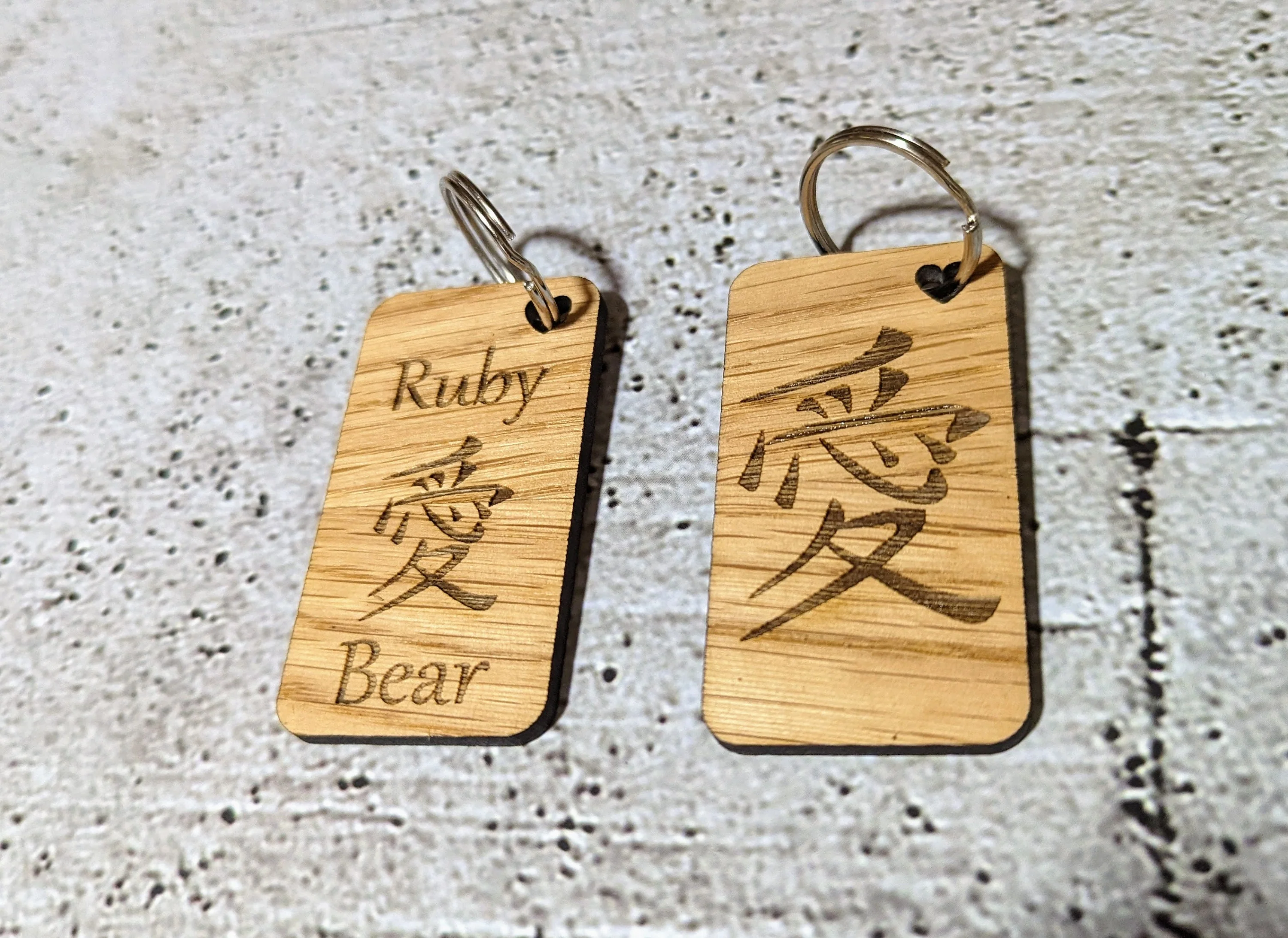 Japanese "I Love You"; Keyrings, Personalised Japanese Style Gift with the Japanese symbol for "I Love You", Personalised Romantic Gift - Image 5