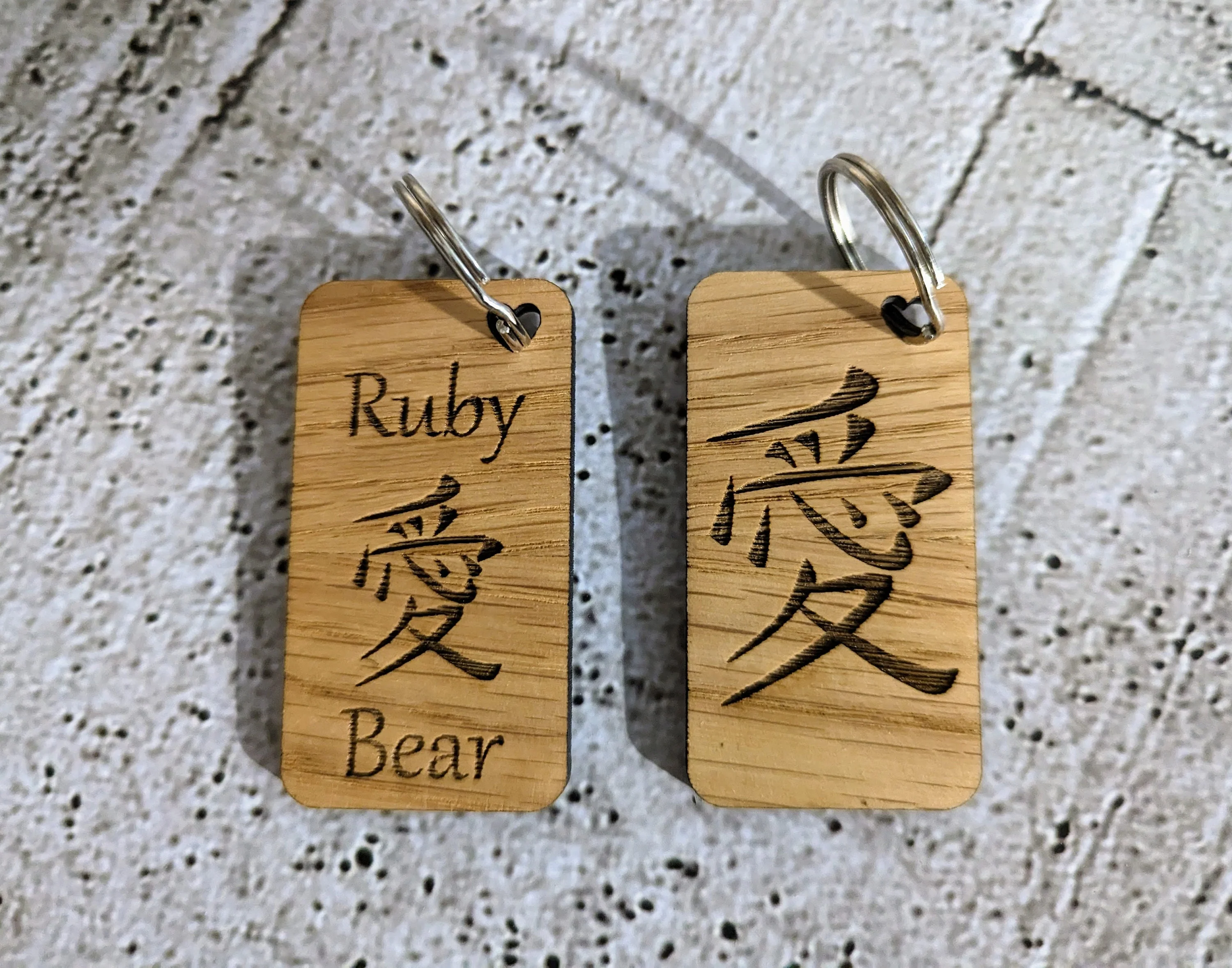 Japanese "I Love You"; Keyrings, Personalised Japanese Style Gift with the Japanese symbol for "I Love You", Personalised Romantic Gift - Image 6