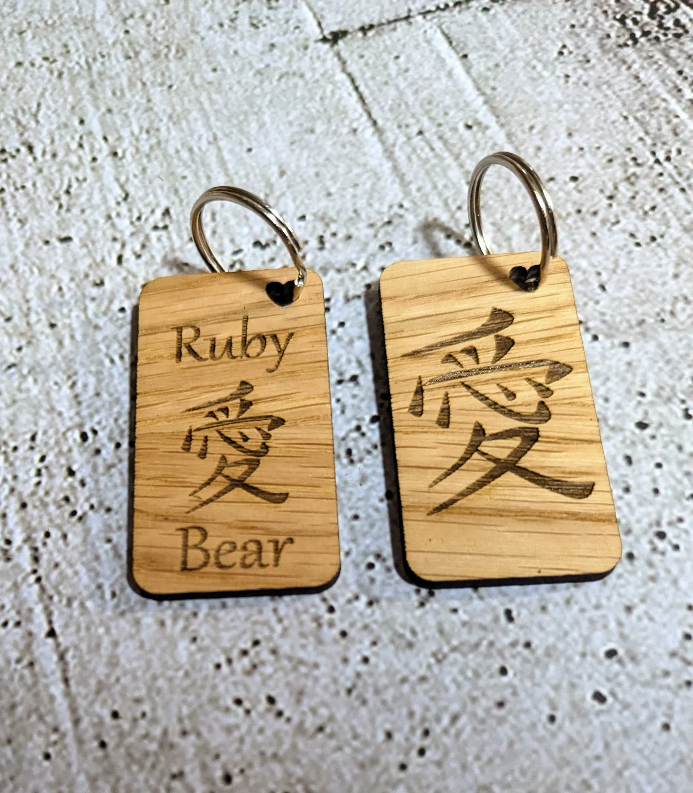 Japanese "I Love You"; Keyrings, Personalised Japanese Style Gift with the Japanese symbol for "I Love You", Personalised Romantic Gift - Image 7