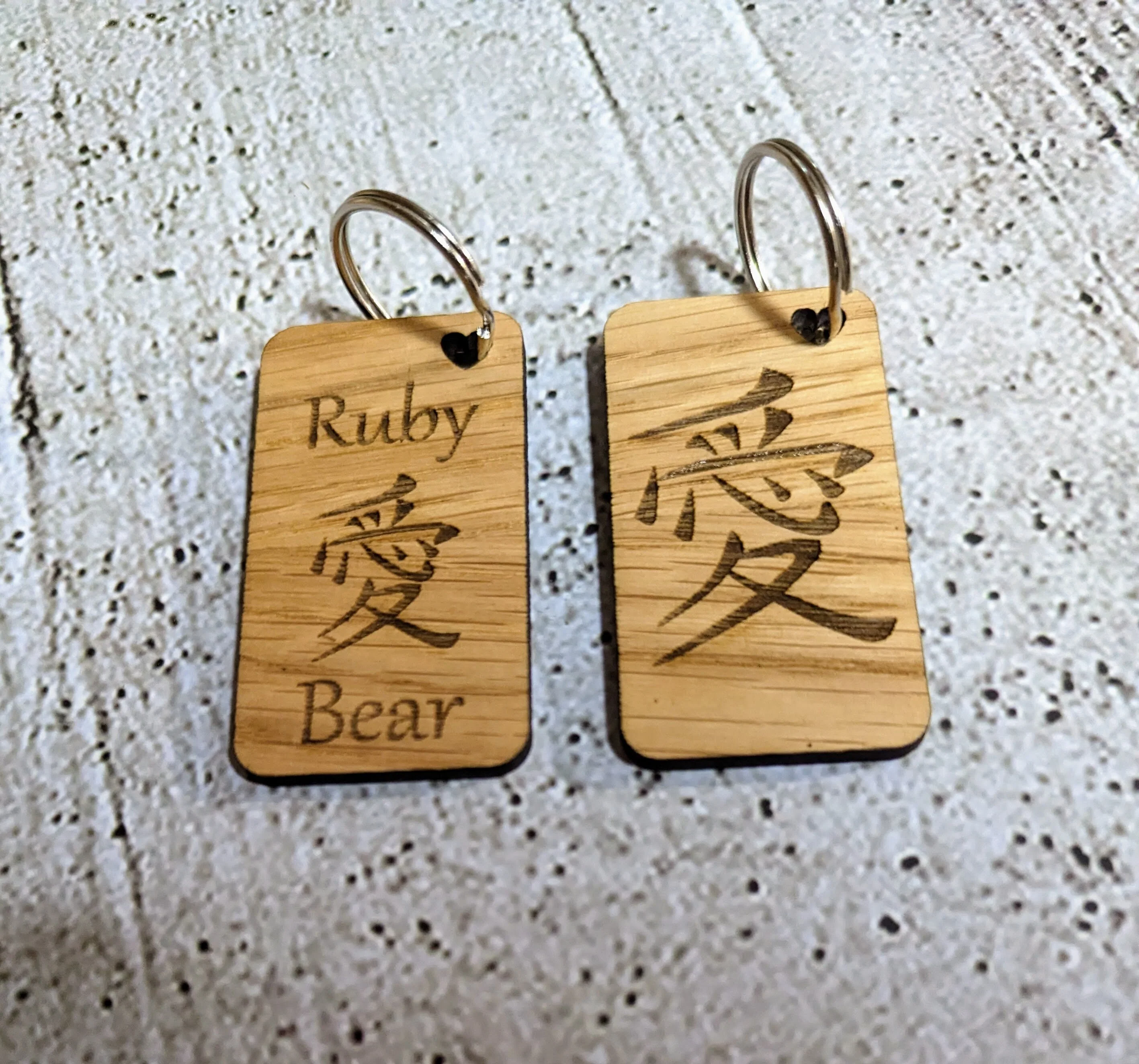 Japanese "I Love You"; Keyrings, Personalised Japanese Style Gift with the Japanese symbol for "I Love You", Personalised Romantic Gift - Image 9