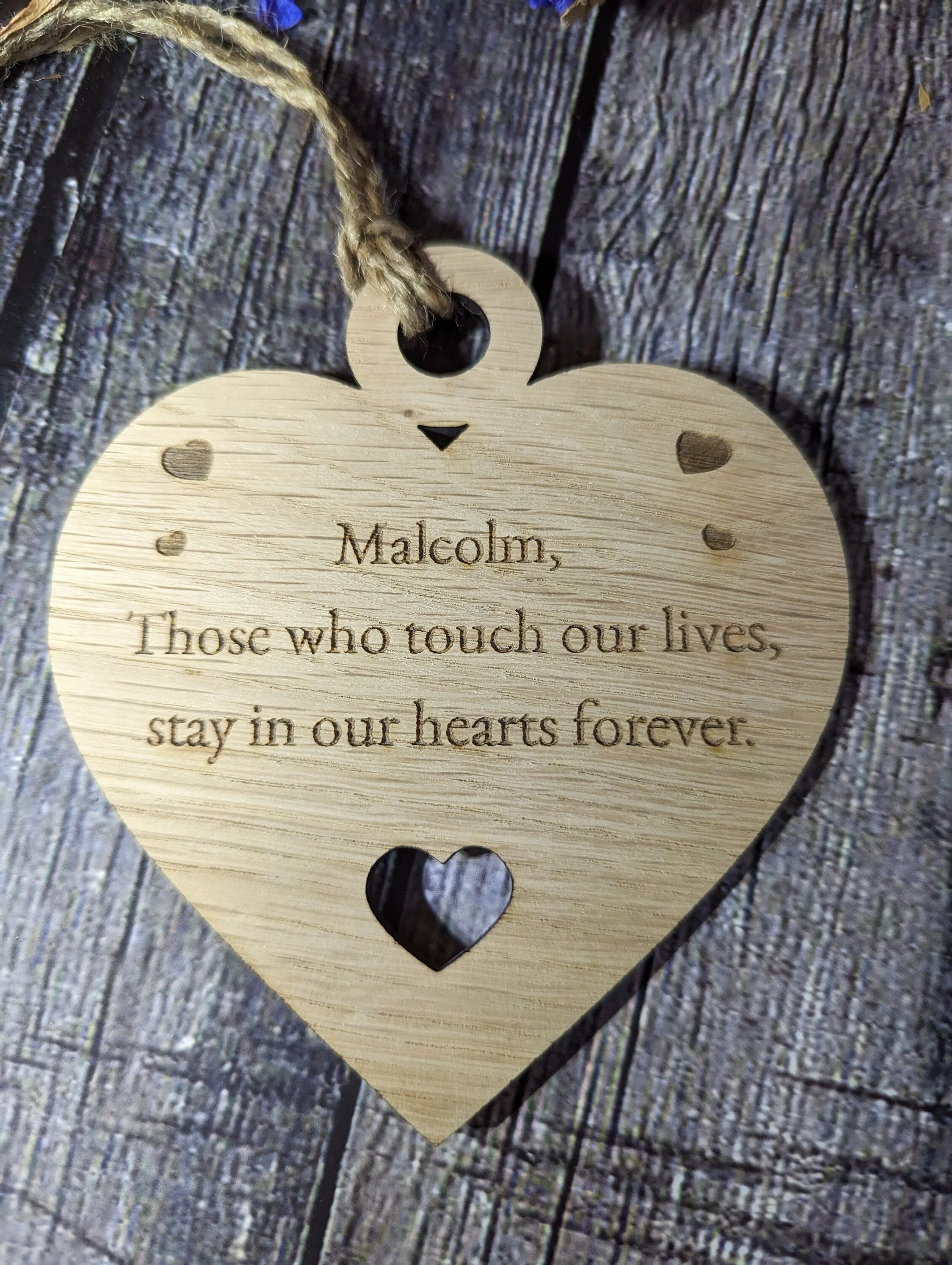 Keepsake Heart Shaped Bauble, Memorial Plaque In Memory - Image 2