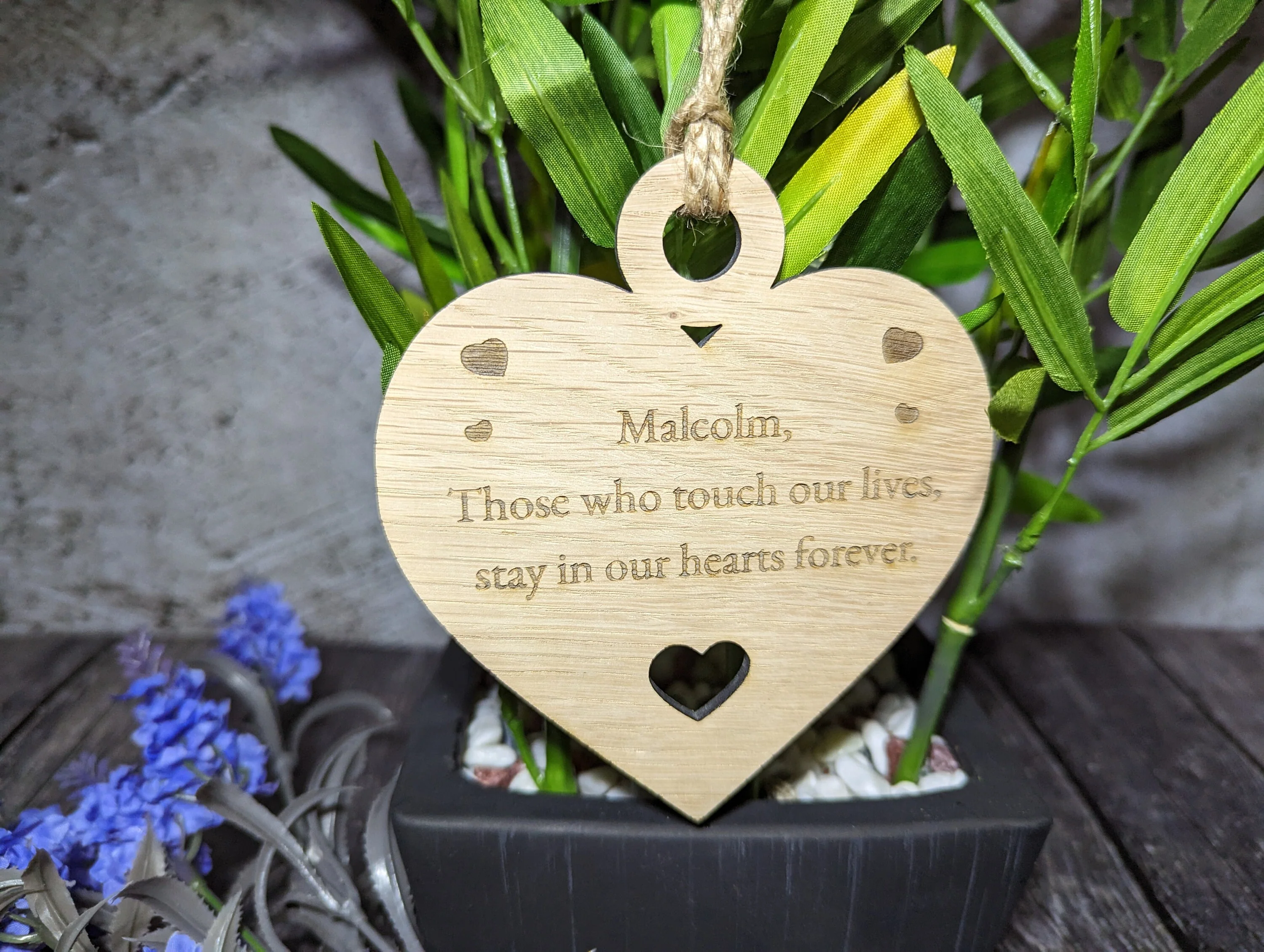 Keepsake Heart Shaped Bauble, Memorial Plaque In Memory - Image 3