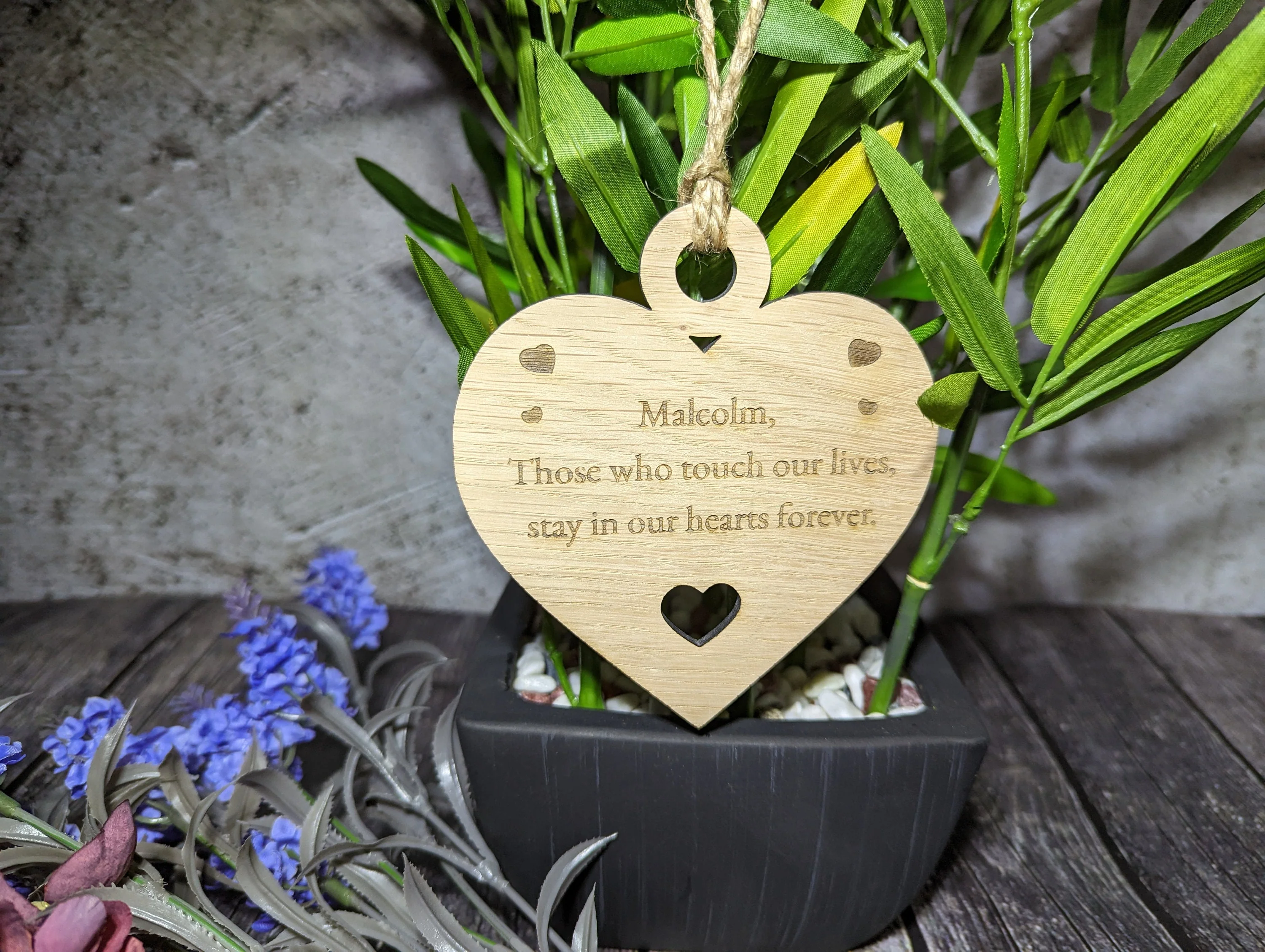 Keepsake Heart Shaped Bauble, Memorial Plaque In Memory - Image 4