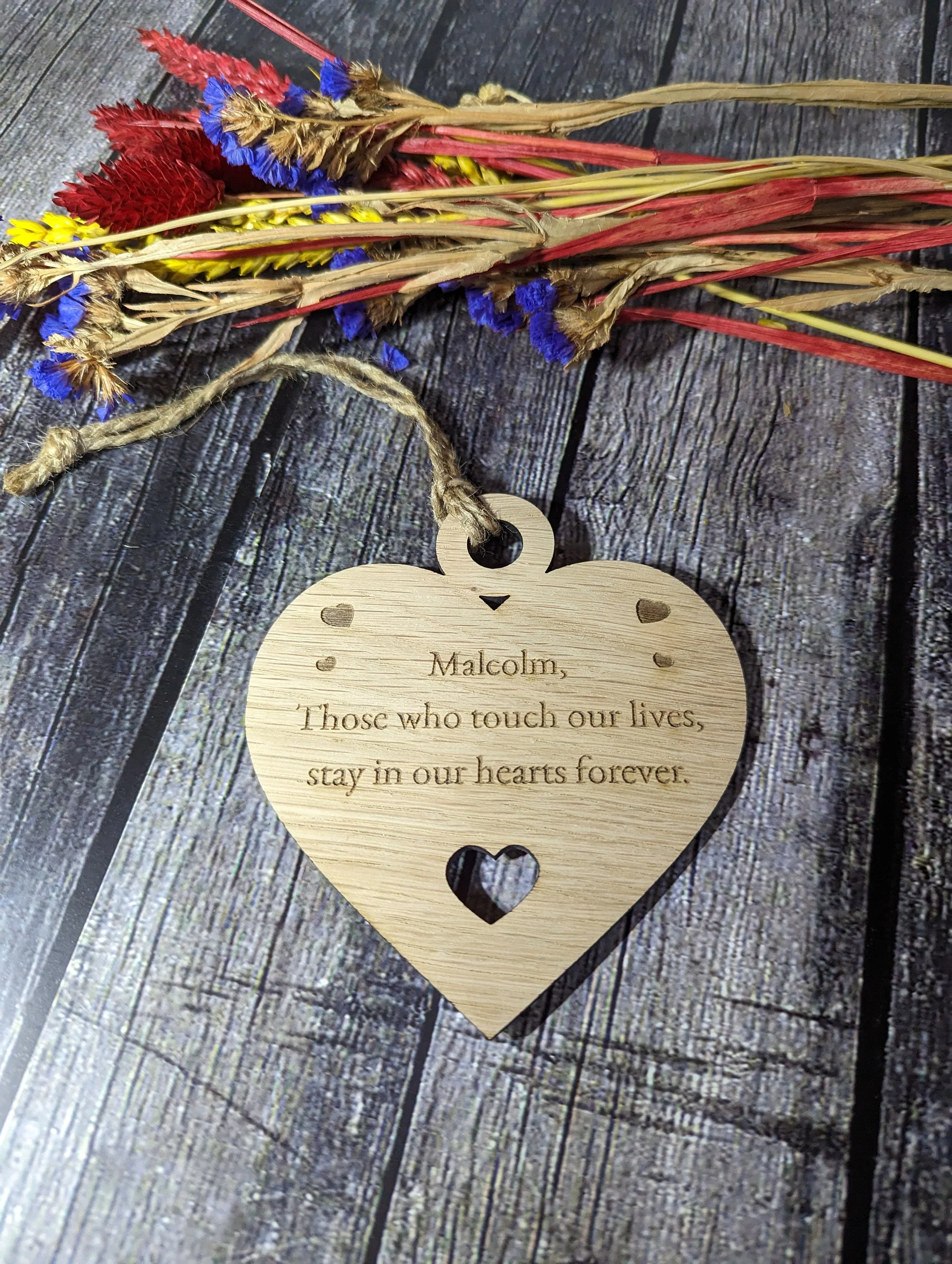 Keepsake Heart Shaped Bauble, Memorial Plaque In Memory - Image 5