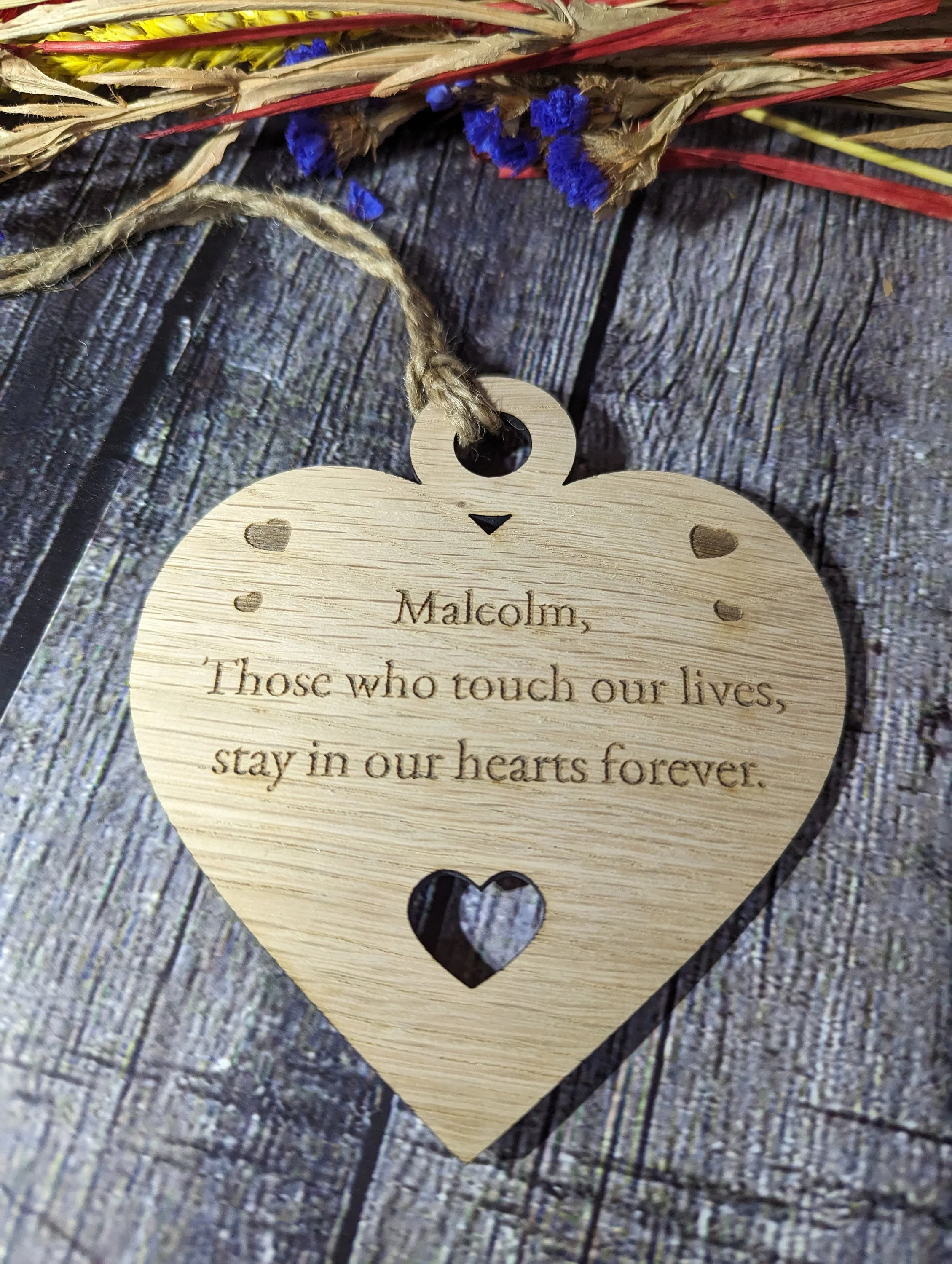 Keepsake Heart Shaped Bauble, Memorial Plaque In Memory - Image 6