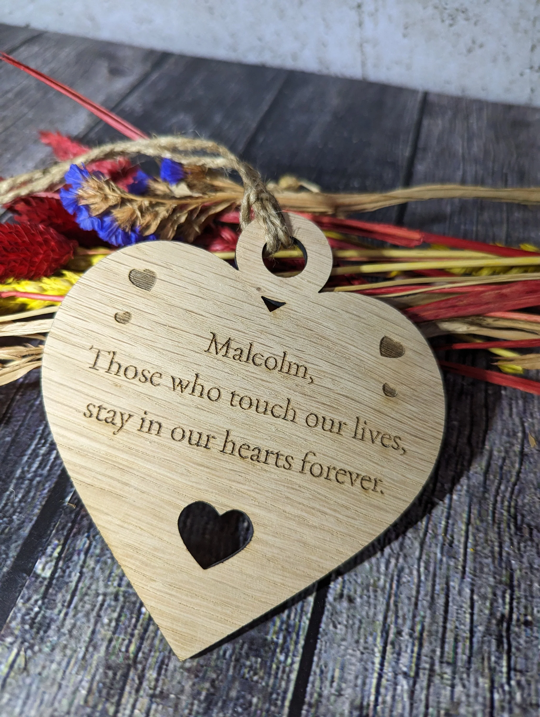 Keepsake Heart Shaped Bauble, Memorial Plaque In Memory - Image 7