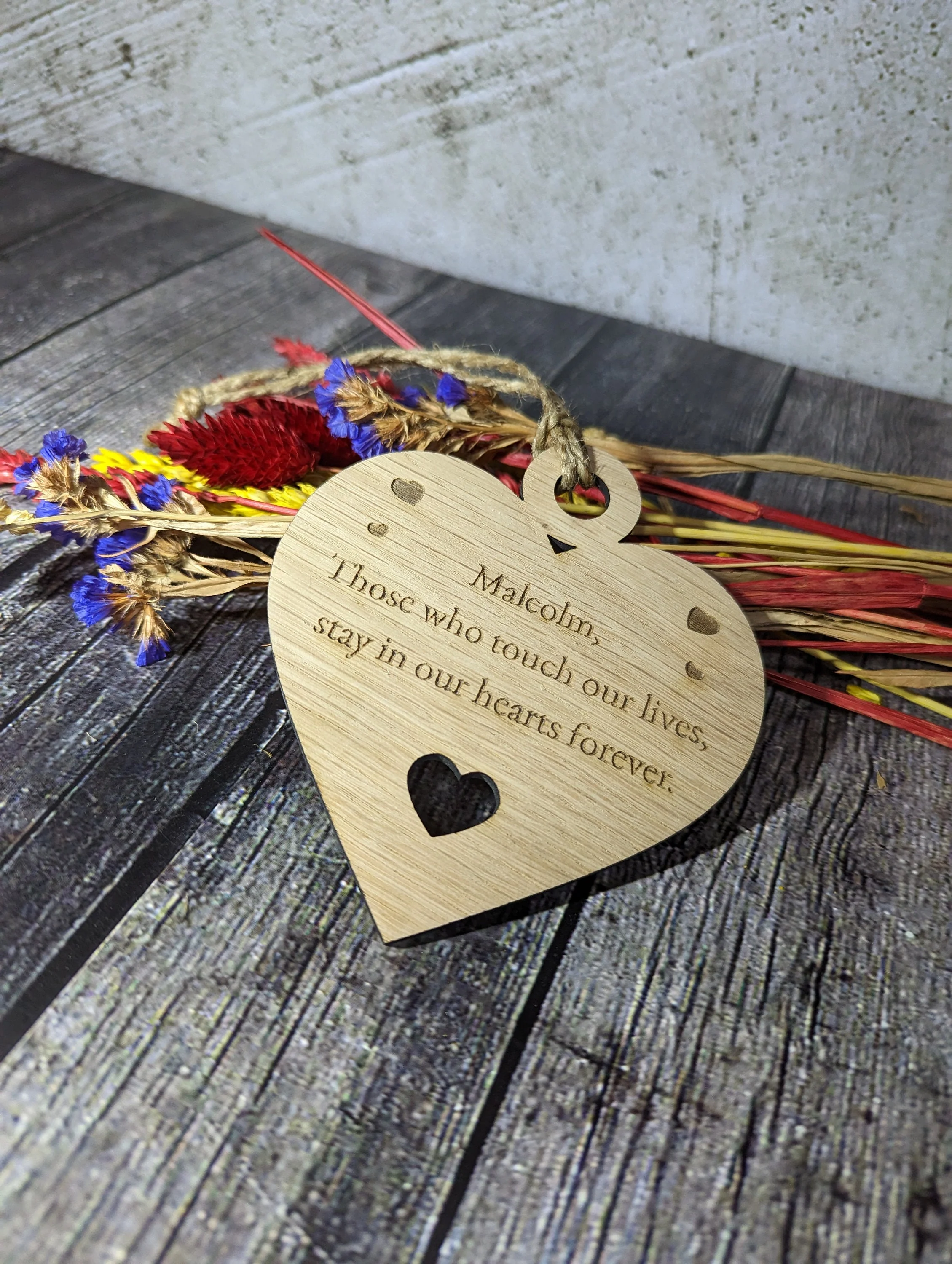 Keepsake Heart Shaped Bauble, Memorial Plaque In Memory - Image 8