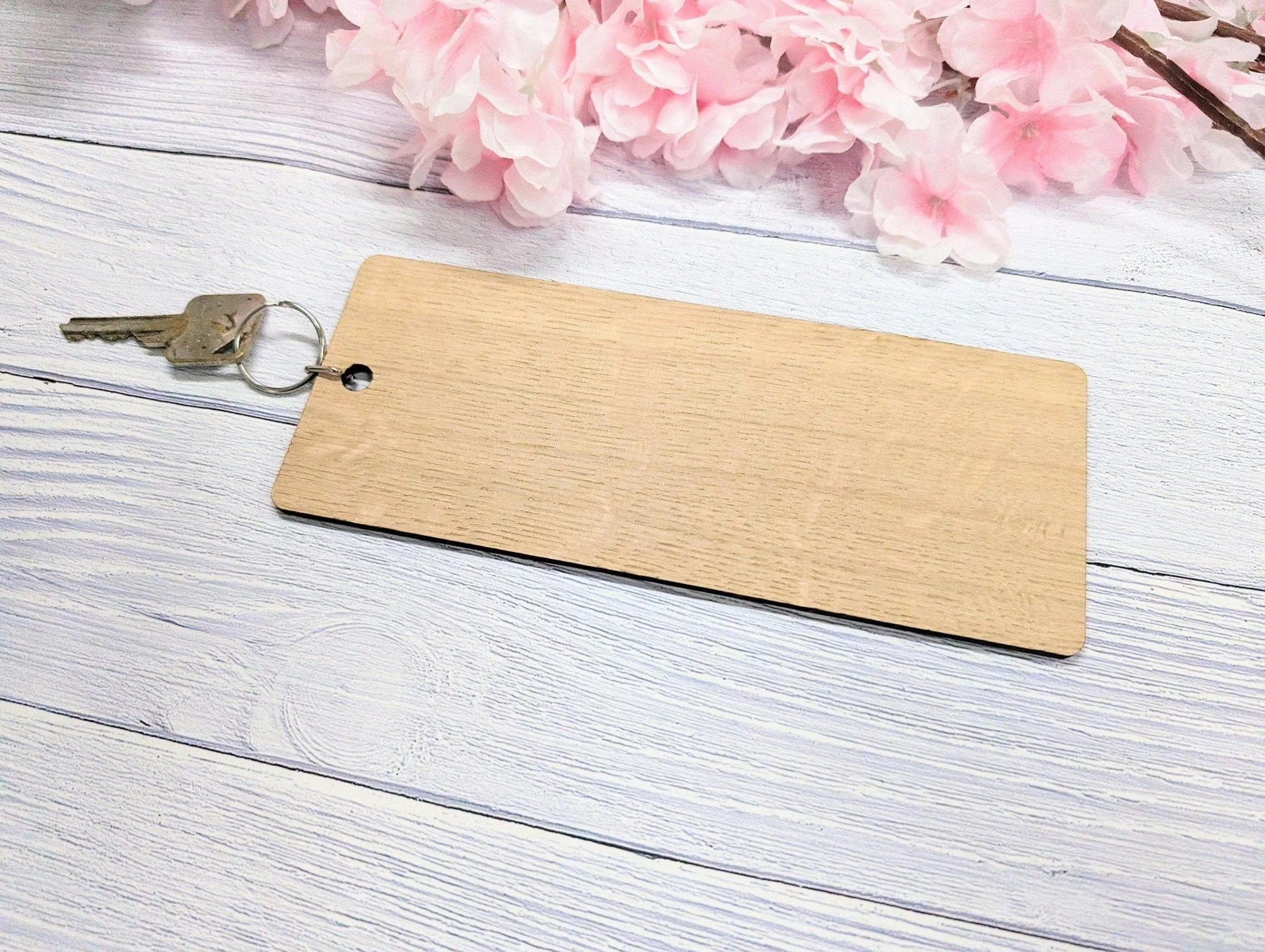 Key to Happiness - Wooden Keyring - Extra-Large 200x80mm – Inspirational Gift Idea, Motivational Gift - Image 3
