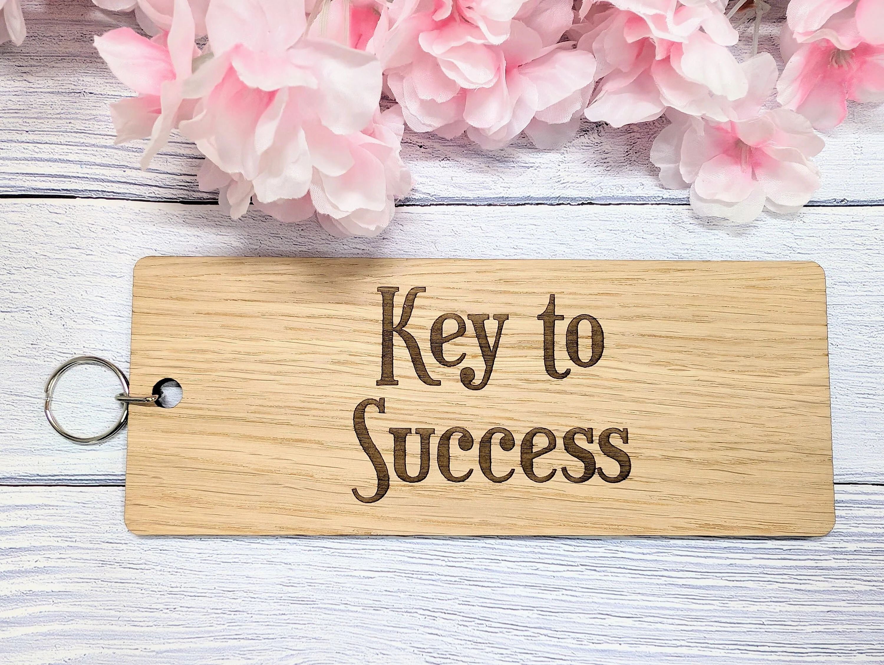 Key to Success - Wooden Keyring - Extra-Large 200x80mm – Inspirational Oak Veneer Key Accessory, Motivational Gift - Image 4